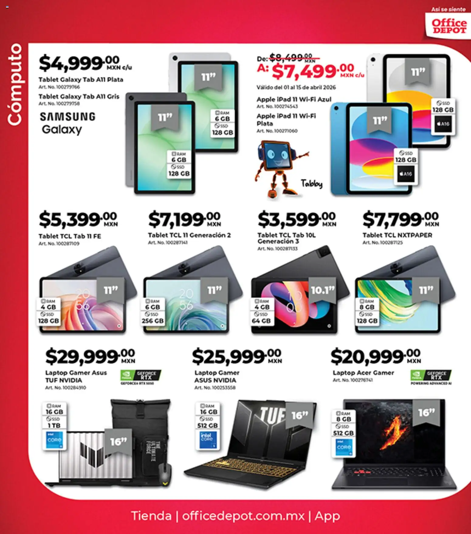 Vista previa las ofertas de la tienda Office Depot - Office Depot catálogo desde el 01/04/2026 - Laptop, Tablet