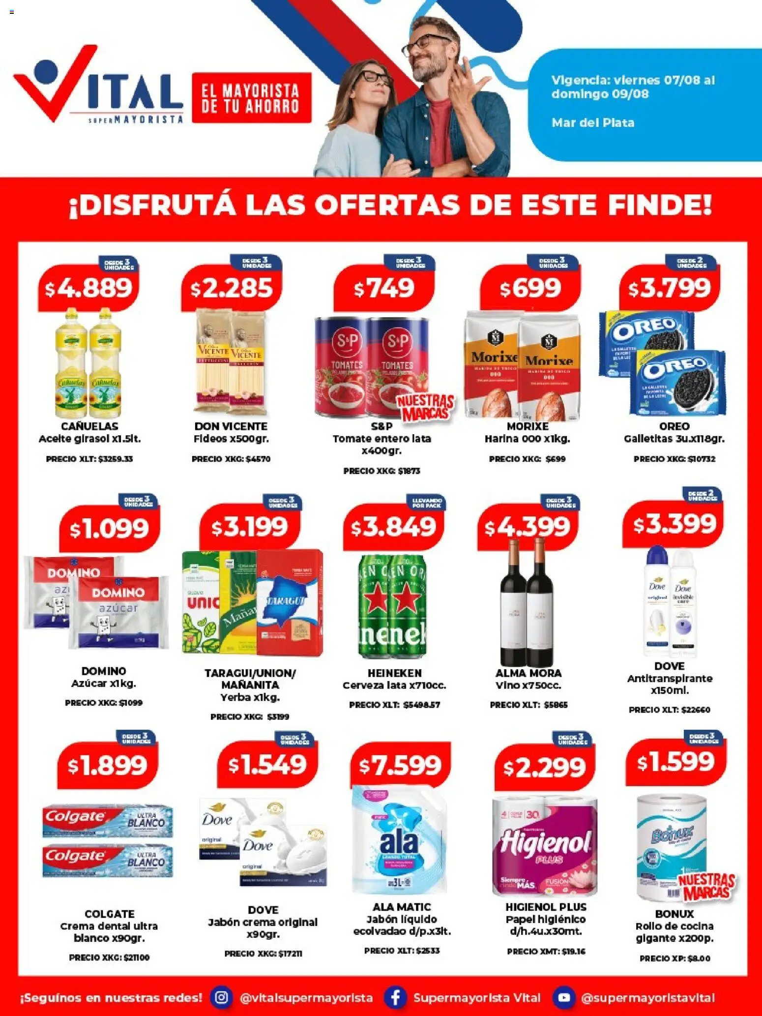 Vista previa del folleto de la tienda Vital válido desde el 07/08/2026 - Cocina, Cerveza, Yerba, Tomates, Oreo, Fideos, Jabón líquido, Antitranspirante
