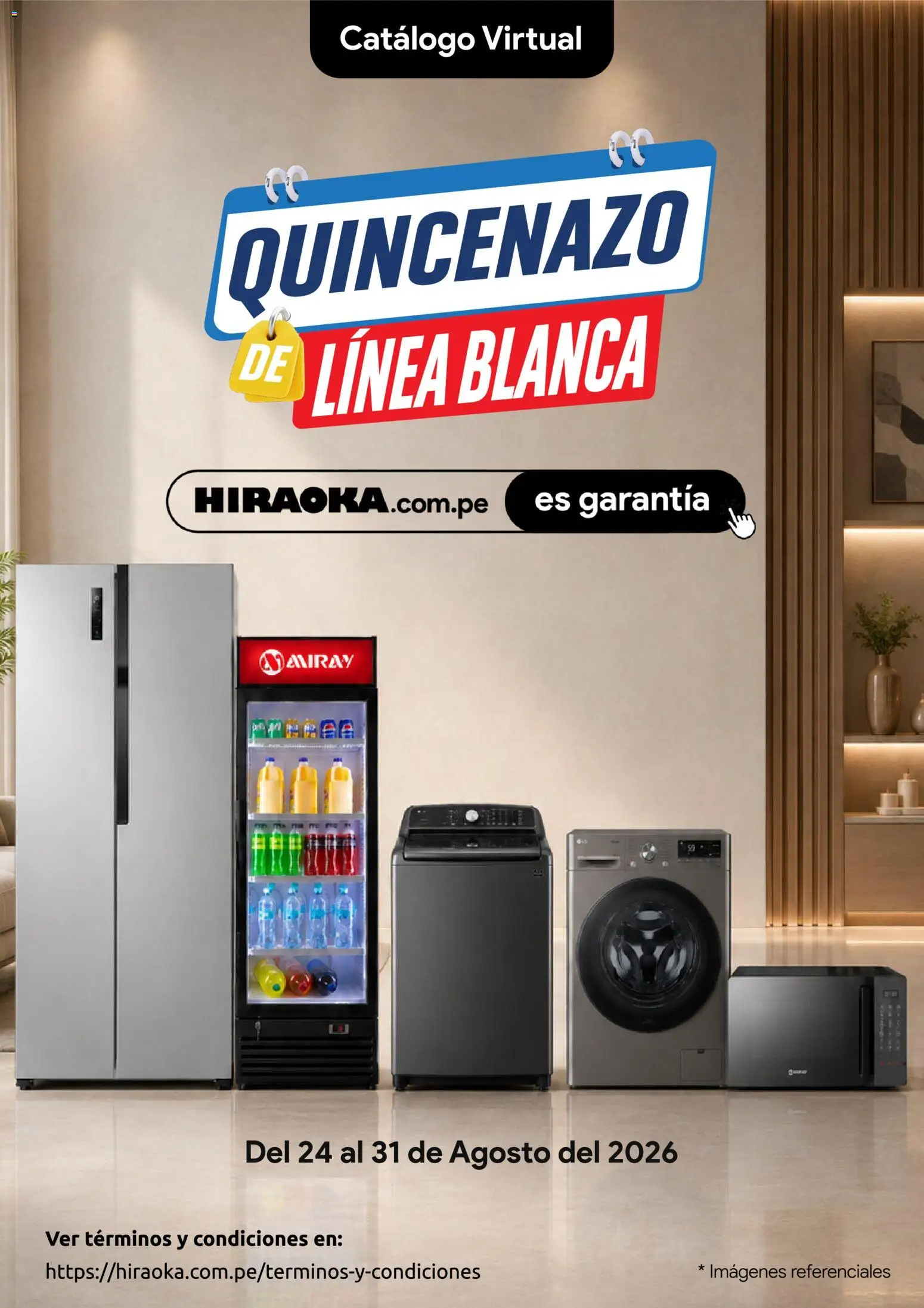 Vista previa de Catálogo Hiraoka - Quincenazo de Linea Blanca de la tienda Hiraoka válido desde 24/08/2026