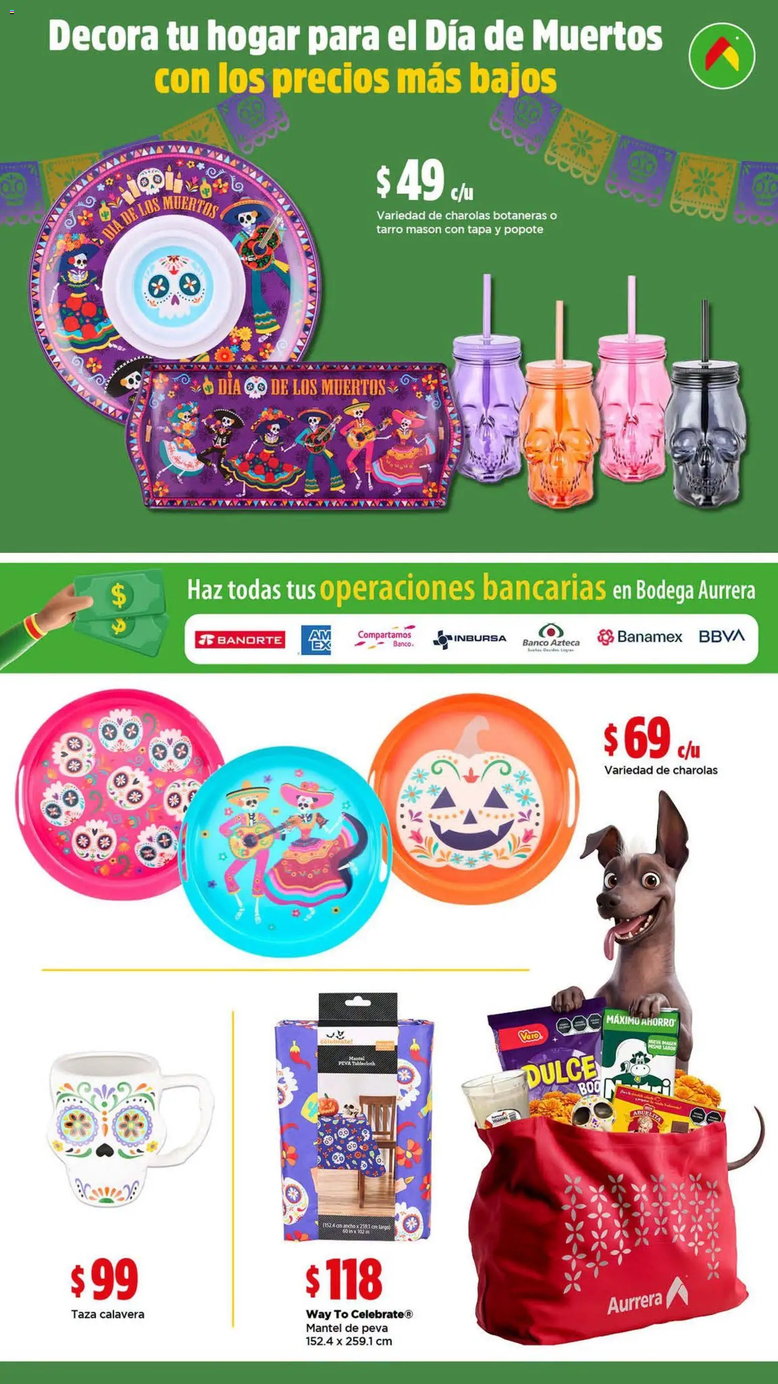 Vista previa las ofertas de la tienda Bodega Aurrerá - Bodega Aurrerá folleto Encuentra todo para recordar a los tuyos, sin gastar de más desde el 17/09/2026 - Banco, Dulce, Taza, Mantel