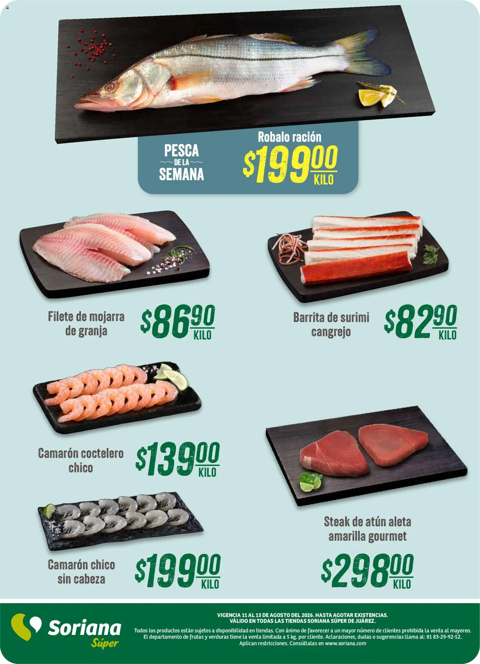 Vista previa las ofertas de la tienda Soriana - Soriana Martes y Miércoles del Campo Súper: Juárez desde el 11/08/2026 