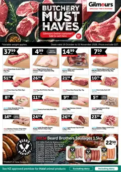 Preview of catalogue Gilmours Butchery Must Haves from shop Gilmours valid 19 Oct 2026