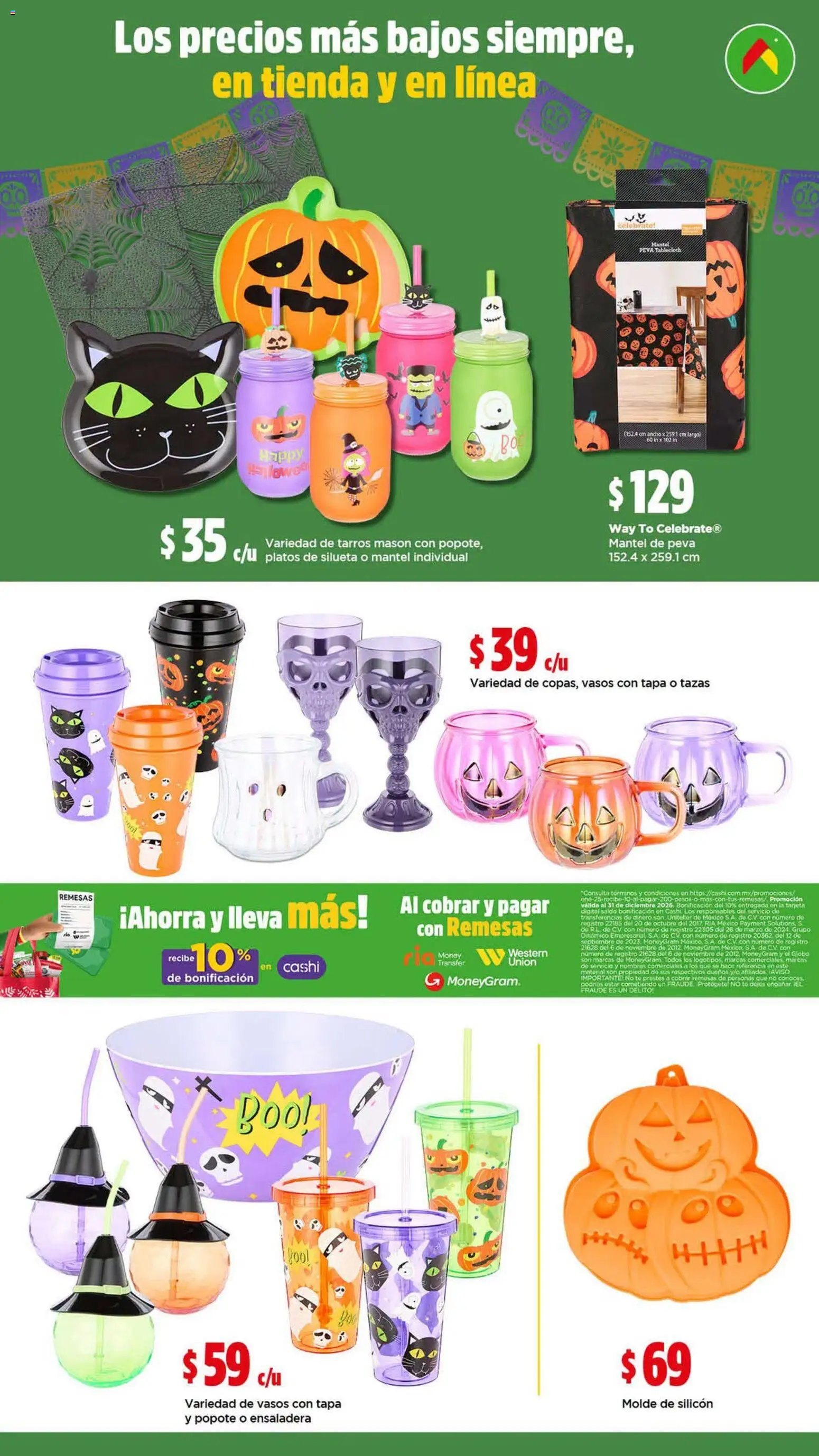 Vista previa las ofertas de la tienda Bodega Aurrerá - Bodega Aurrerá folleto Encuentra todo para recordar a los tuyos, sin gastar de más desde el 17/09/2026 - Vasos, Mantel, Molde, Mantel individual, Ensaladera