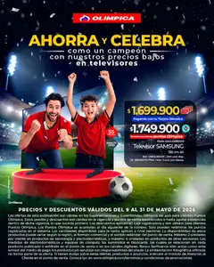  Vista previa del prospecto Olímpica catálogo_Ofertas de televisores del almacen Olímpica válida del 09/05/2026 al 31/05/2026