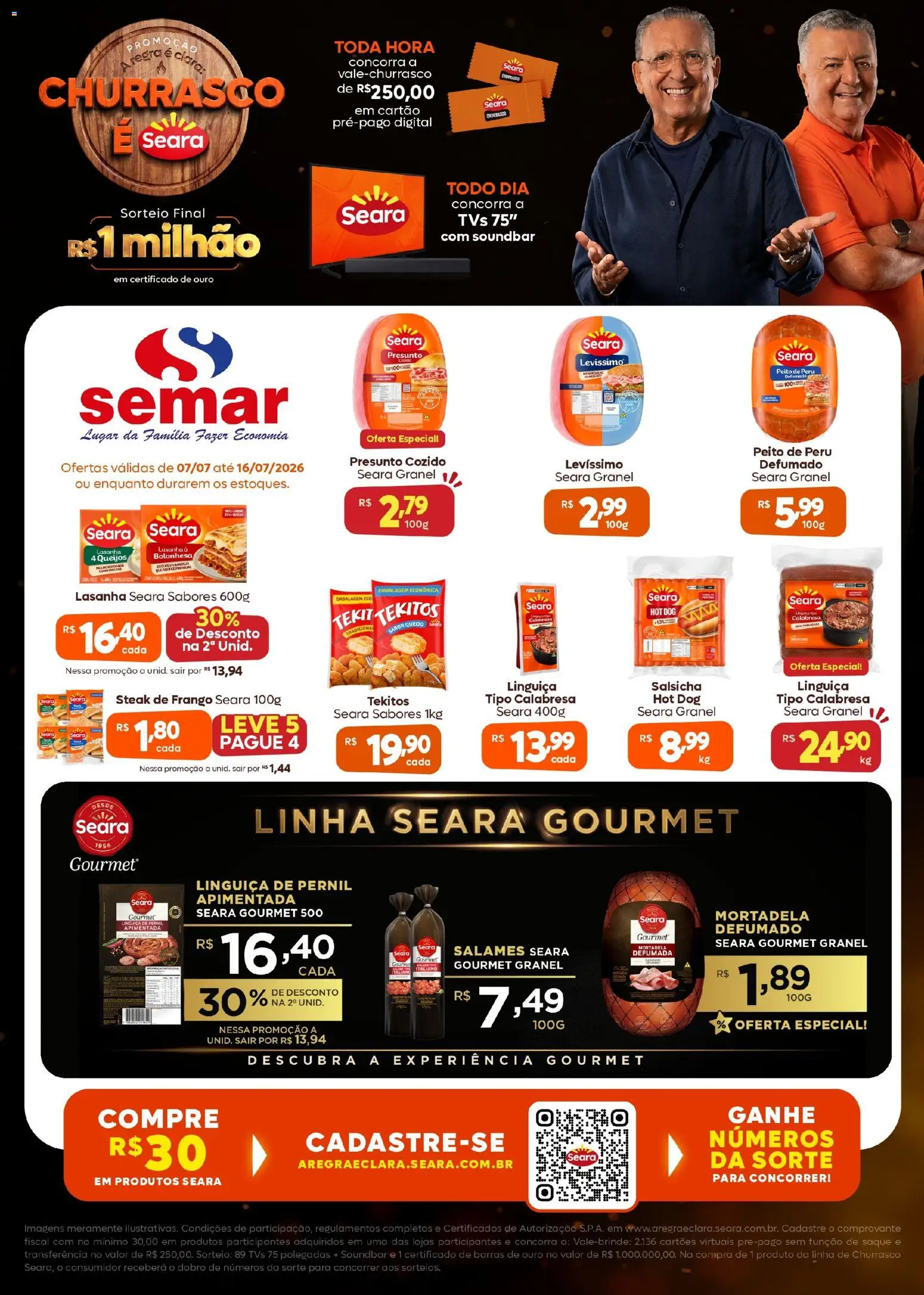 Pré-Visualização do folheto "Semar Supermercado ofertas Churrasco Seara" da loja Semar Supermercado válido a partir de 07/07/2026