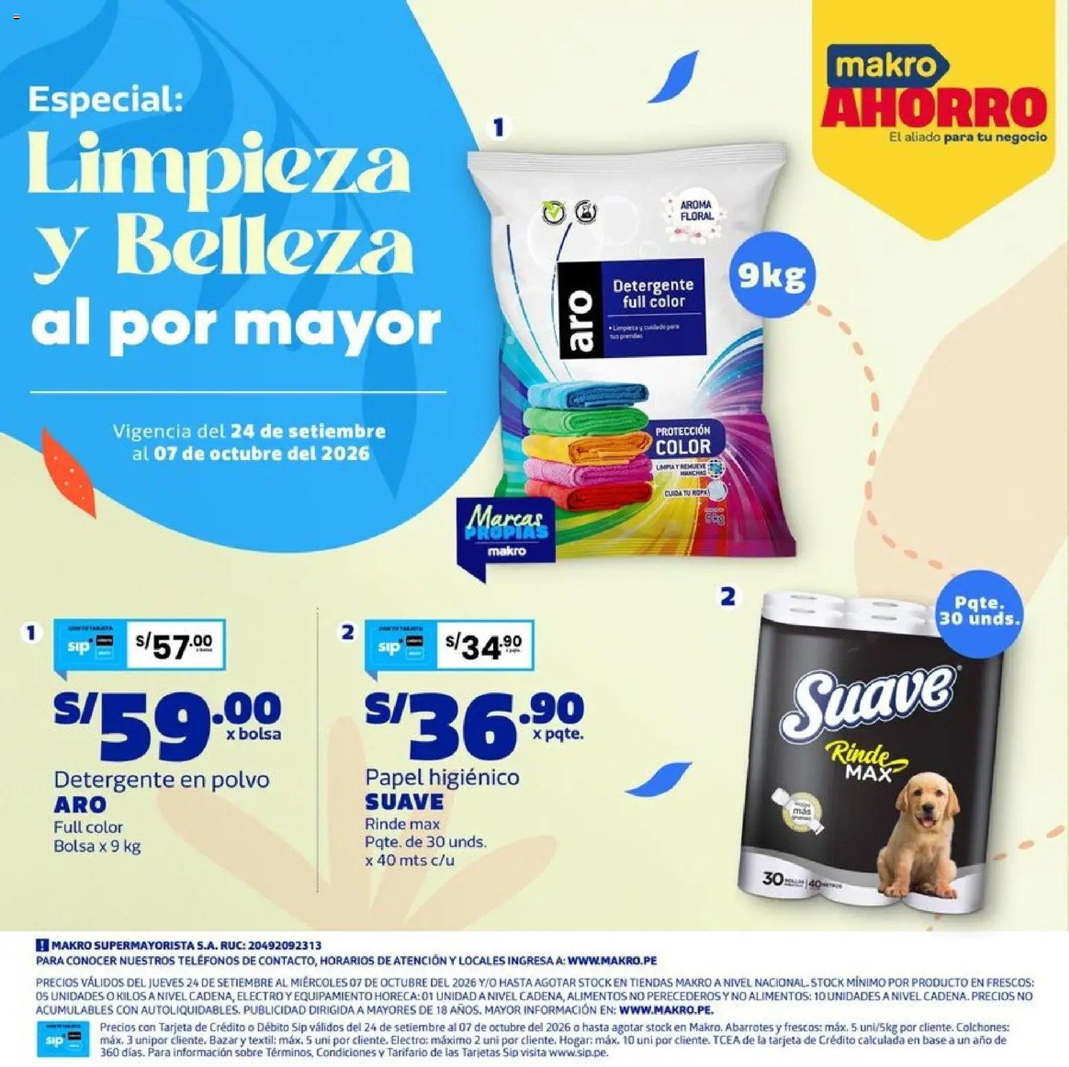 Vista previa de Catálogo Makro - Especial Limpieza y Belleza de la tienda Makro válido desde 24/09/2026 - Bolsa, Papel higiénico, Detergente, Polvo, Detergente en polvo