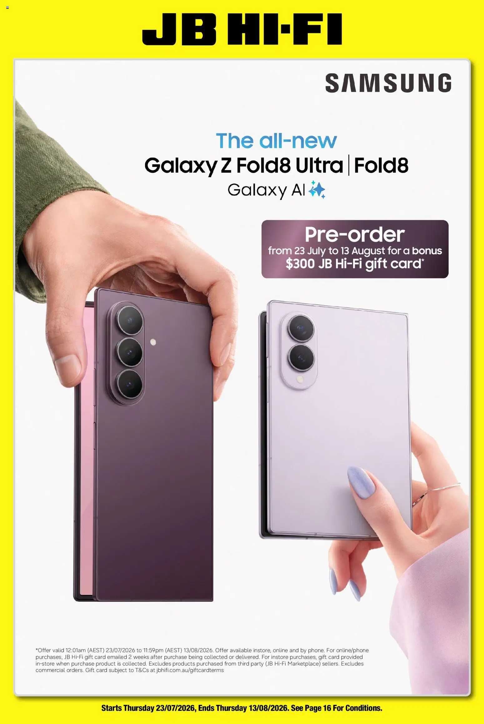 Preview of catalogue JB Hi-Fi Samsung Galaxy Z Fold8 from shop JB Hi-Fi valid 23/07/2026