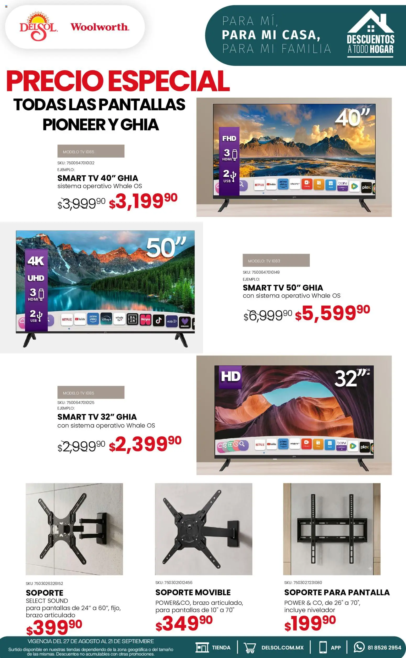 Vista previa las ofertas de la tienda Del Sol y Woolworth - Del Sol y Woolworth catálogo desde el 27/08/2026 