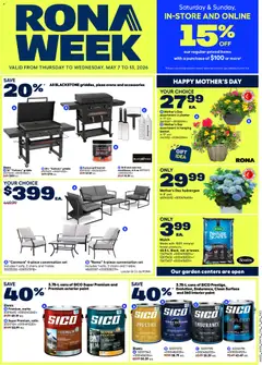 Un aperçu du dépliant Rona weekly flyer du magasin Rona est valide à partir 7 mai 2026