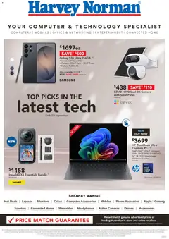 Preview of catalogue Harvey Norman Top Picks in the Latest Tech from shop Harvey Norman valid 16/09/2026