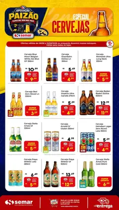 Pré-Visualização do folheto "Semar Supermercado ofertas Cervejas" da loja Semar Supermercado válido a partir de 06/08/2026