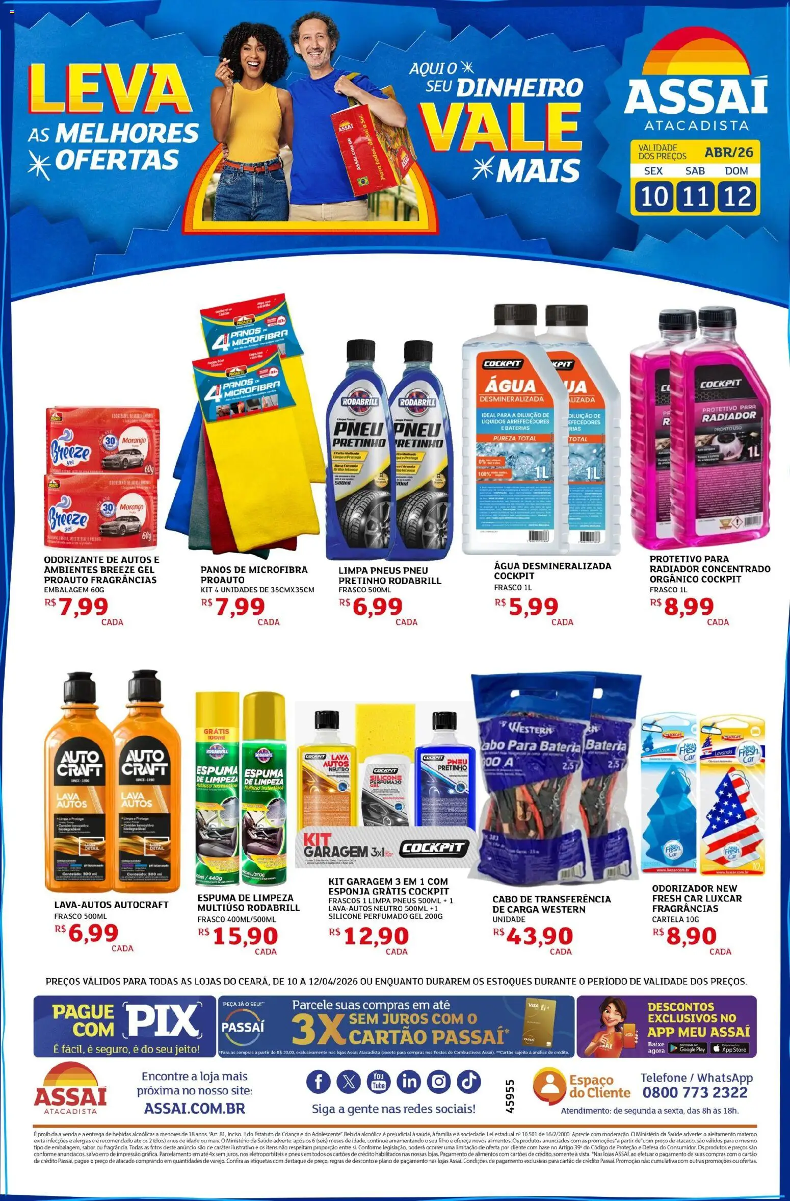 Pré-Visualização do folheto "Assaí Atacadista ofertas - CE" da loja Assaí Atacadista válido a partir de 10/04/2026 - Telefone, Pneu, Bebidas, Pneus, Base, Bebida, Alimentos, Pó