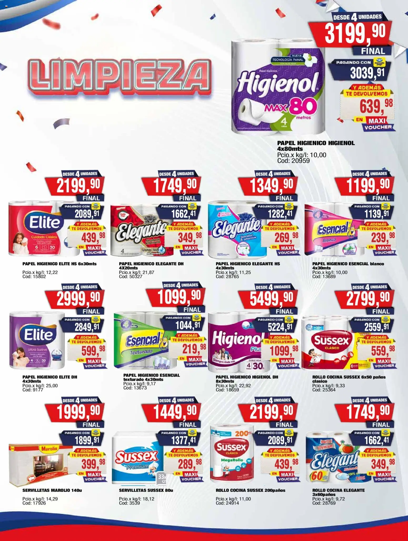 Vista previa del folleto de la tienda Maxiconsumo válido desde el 10/08/2026 - Cocina, Té, Papel higiénico, Servilletas