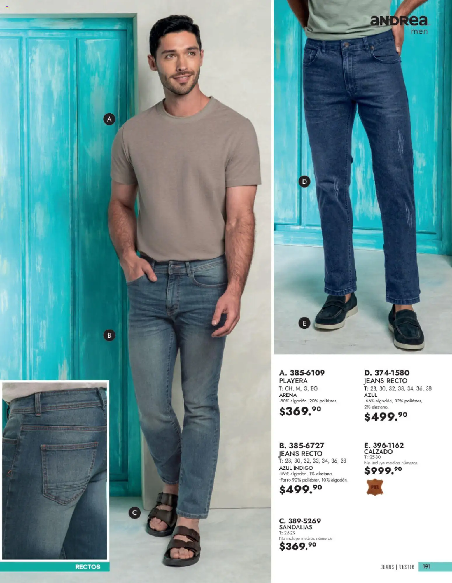 Vista previa las ofertas de la tienda Andrea - Andrea catálogo Vestir Caballero desde el 24/05/2026 - Playera, Sandalias