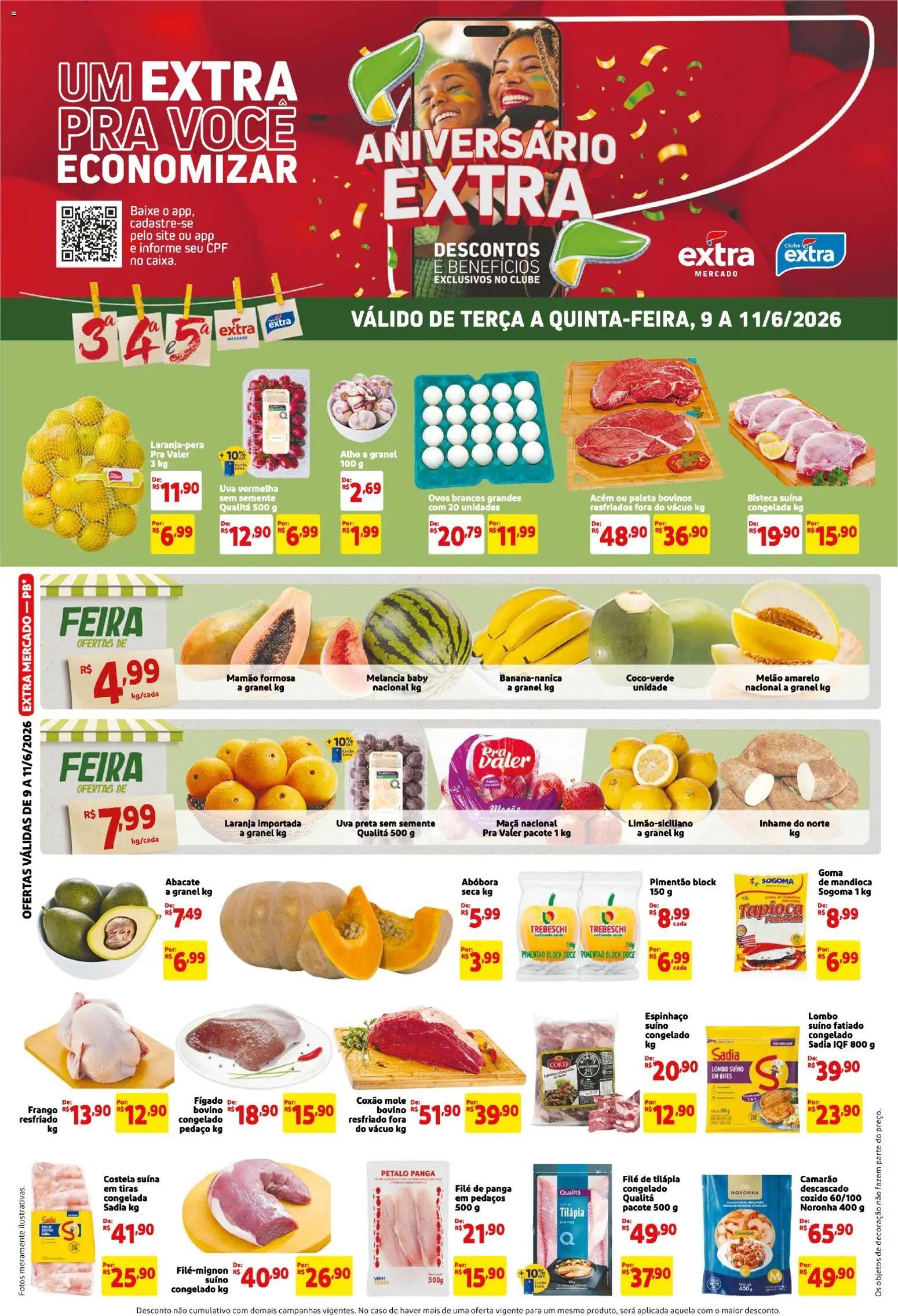 Pré-Visualização do folheto "Extra ofertas de Mercado Terça e Quinta" da loja Extra válido a partir de 09/06/2026