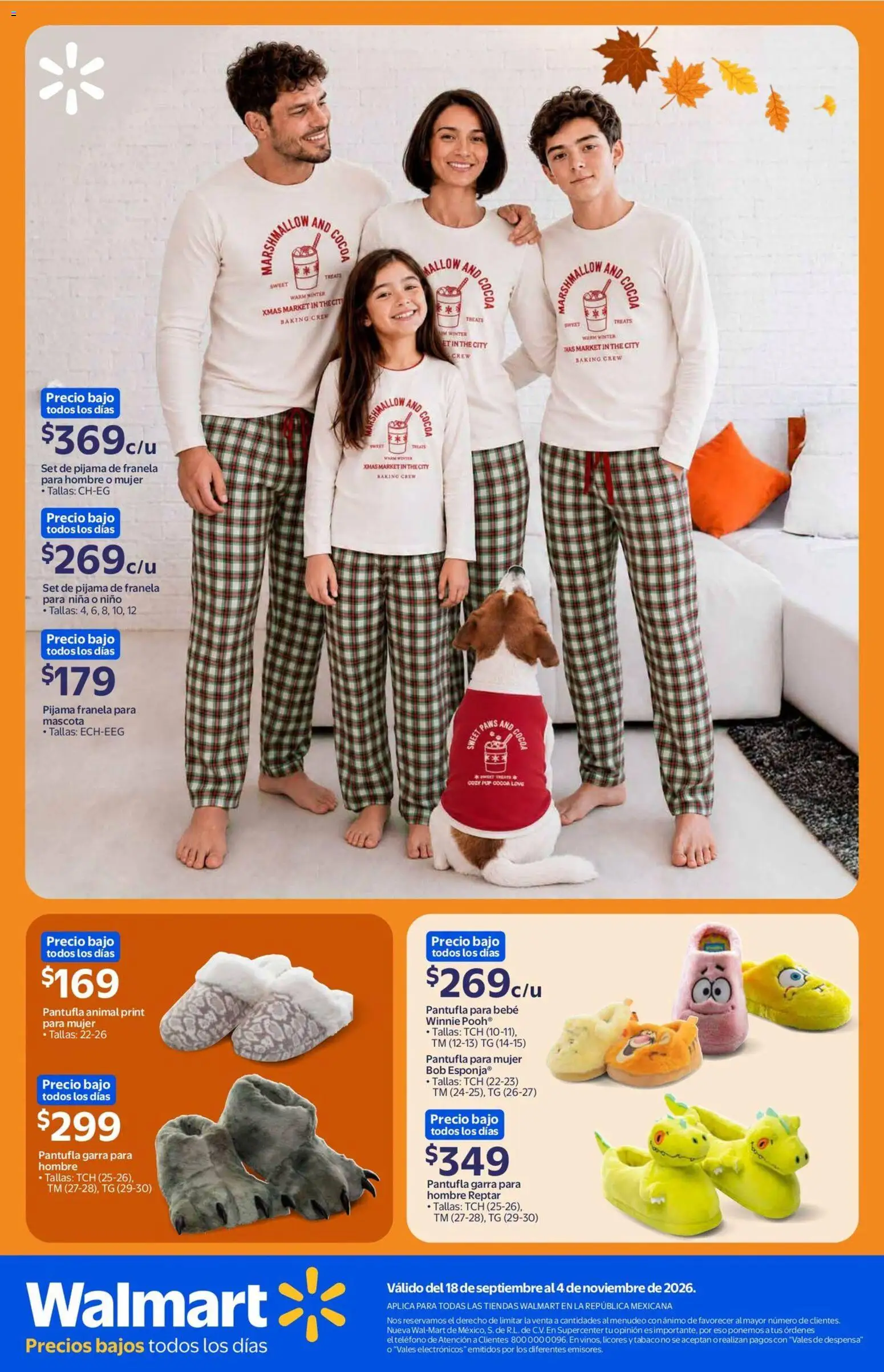 Vista previa las ofertas de la tienda Walmart - Walmart folleto Colección otoño 2026 desde el 18/09/2026 - Teléfono, Coco, Pijama, Esponja, Despensa
