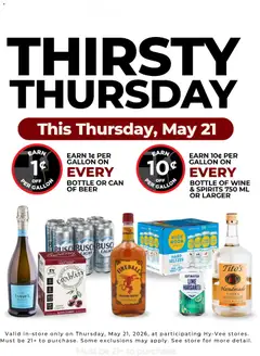 Ad Preview of HyVee HyVee Thirsty Thursday from 05/21/2026