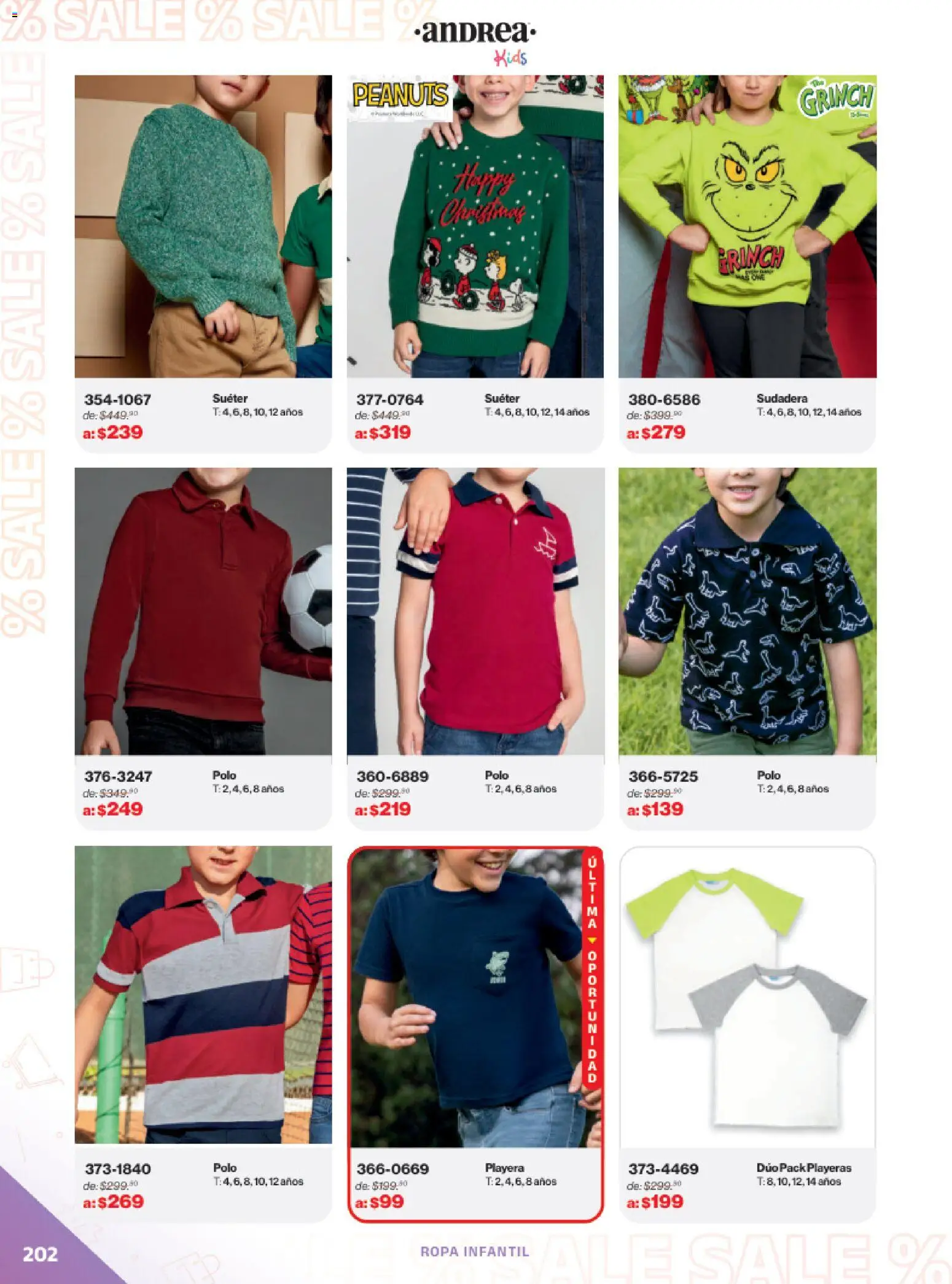 Vista previa las ofertas de la tienda Andrea - Catálogo Outlet desde el 21/12/2025 - Playera, Ropa, Sudadera, Suéter