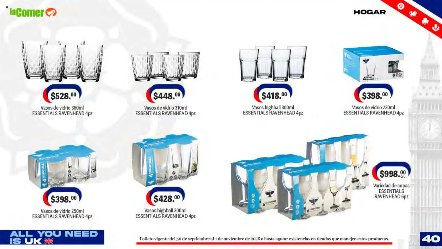 Vista previa las ofertas de la tienda La Comer - La Comer folleto desde el 30/09/2026 - Vasos