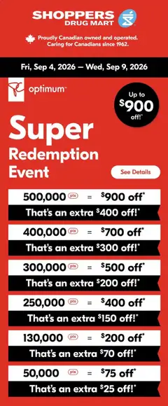 Un aperçu du dépliant Shoppers - Event du magasin Shoppers est valide à partir 4 sept. 2026