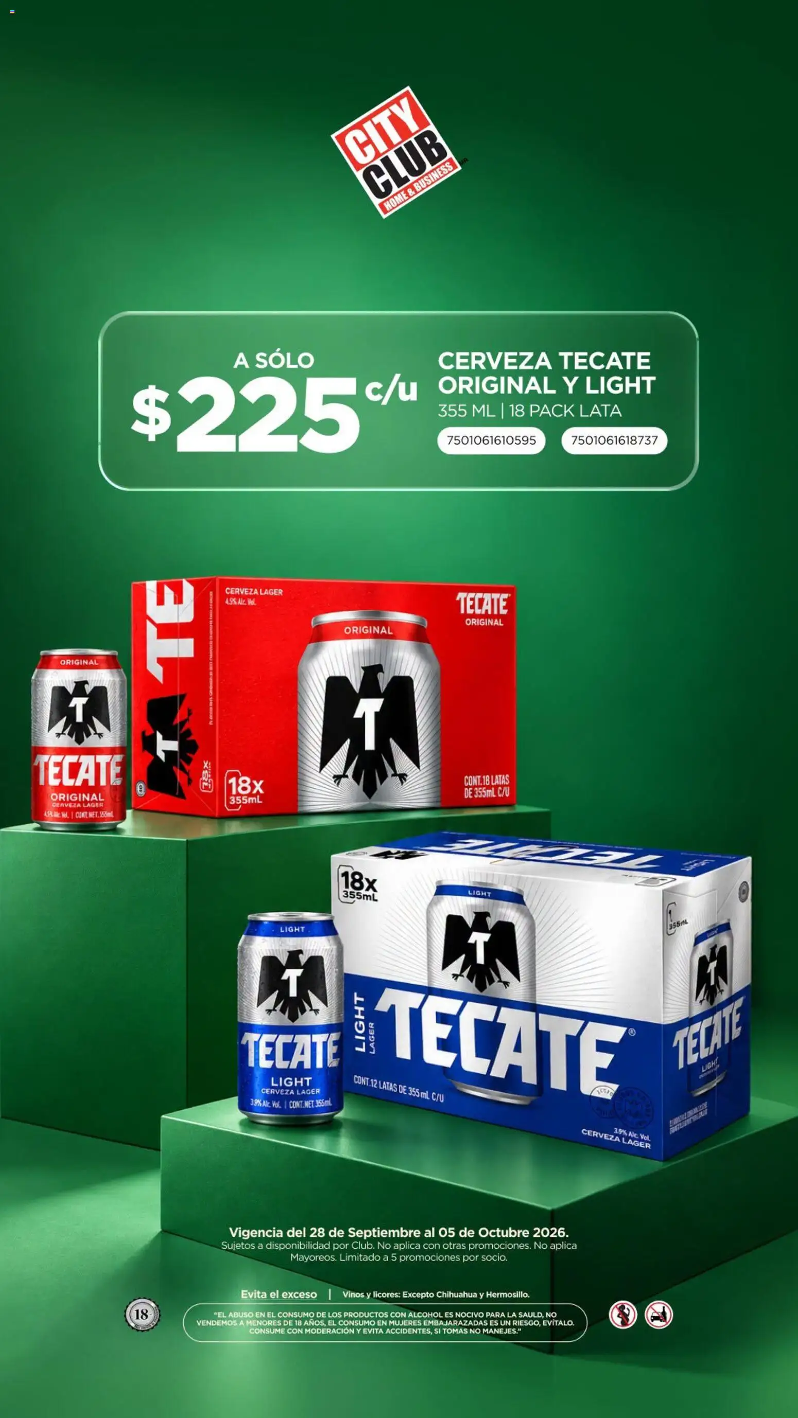 Vista previa las ofertas de la tienda City Club - City Club Cervezas desde el 28/09/2026 - Cerveza, Alcohol