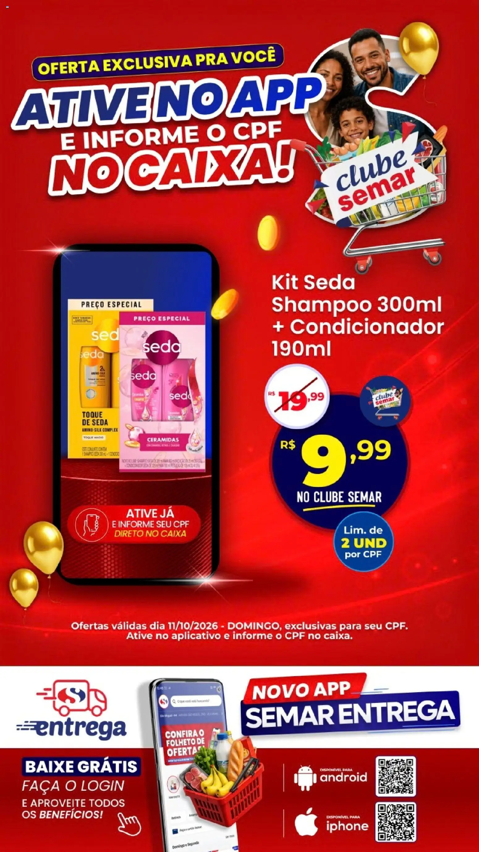 Pré-Visualização do folheto "Semar Supermercado ofertas App" da loja Semar Supermercado válido a partir de 11/10/2026