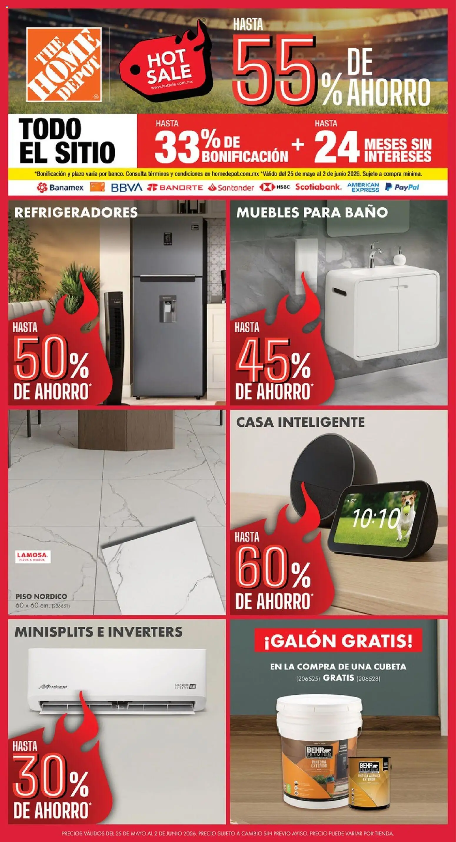Vista previa las ofertas de la tienda Home Depot - Home Depot Hot Sale desde el 25/05/2026 - Pintura, Baño