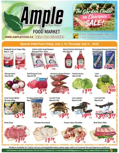 Un aperçu du dépliant Ample Food Market weekly flyer / circulaire du magasin Ample Food Market est valide à partir 3 juill. 2026