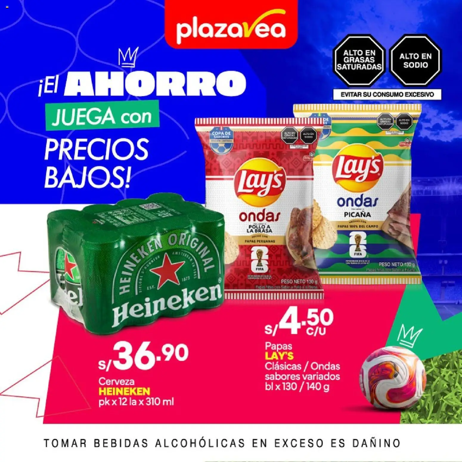 Vista previa de Catálogo Plaza Vea - Díptico Final Fiesta del Fútbol de la tienda Plaza Vea válido desde 13/07/2026 - Papas, Cerveza, Bebidas, Peso