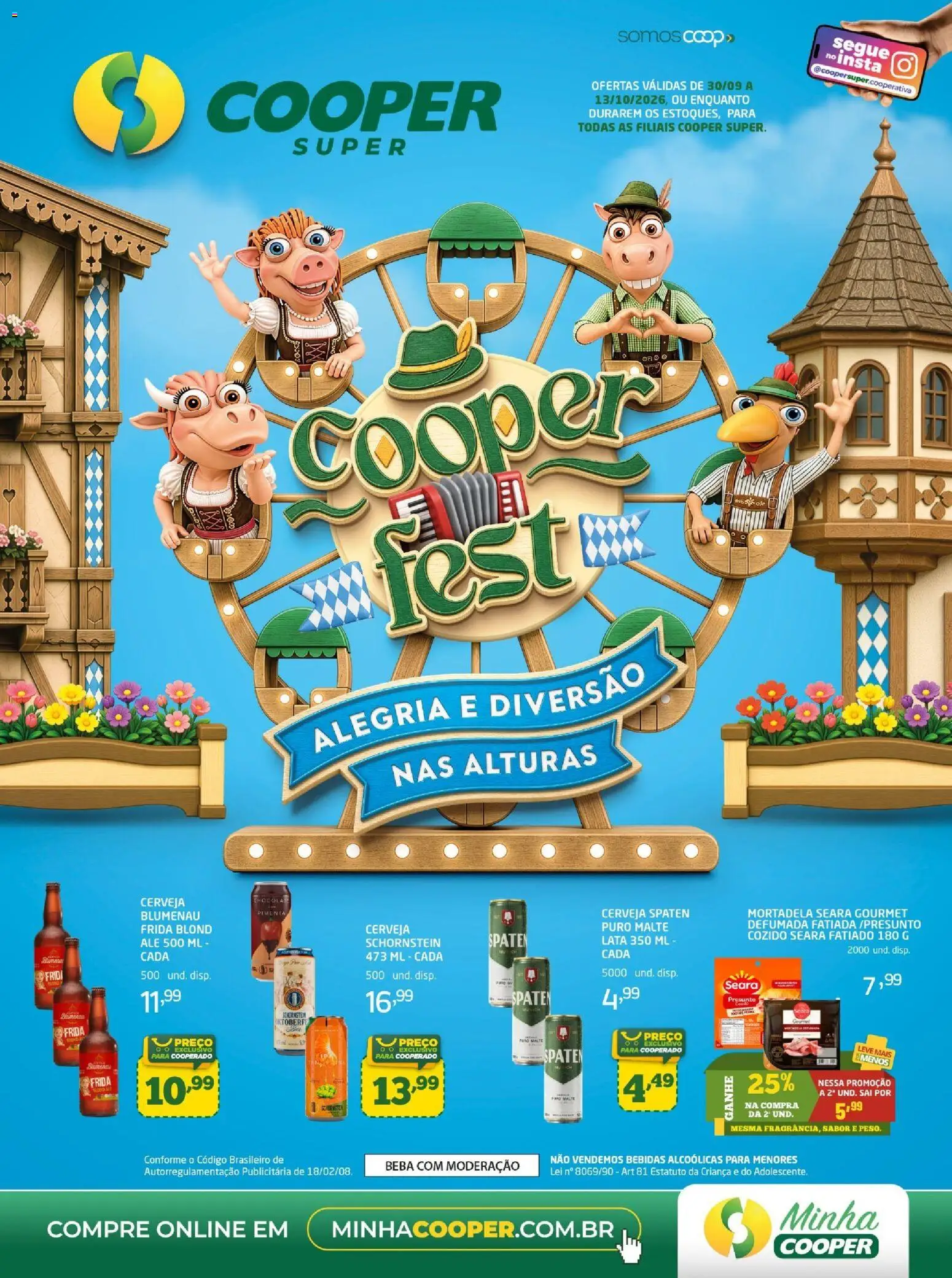 Pré-Visualização do folheto "Cooper ofertas Quinzenal" da loja Cooper válido a partir de 30/09/2026 - Chocolate, Cerveja, Bebidas, Pimenta, Mortadela, Presunto
