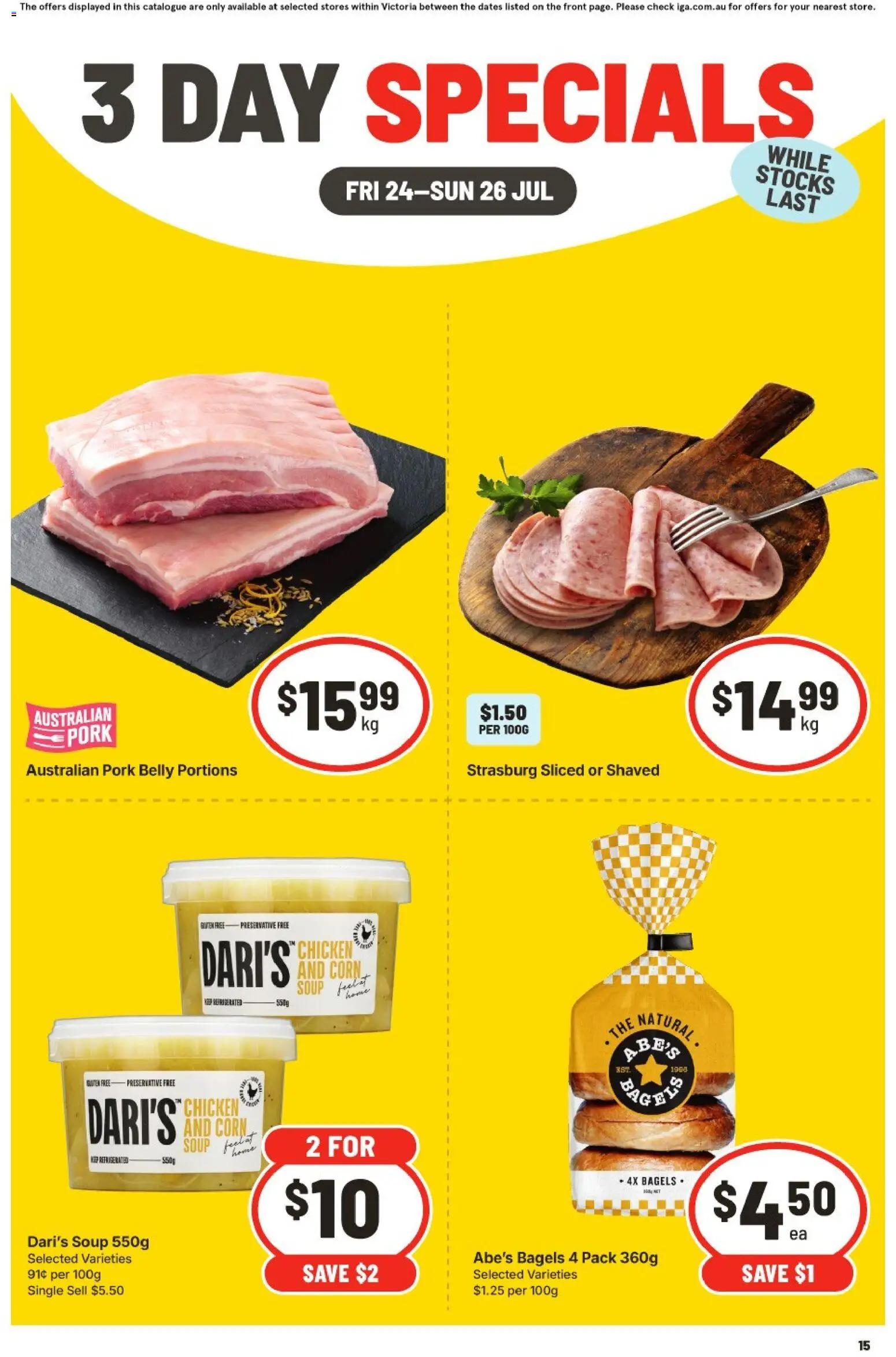 Preview of catalogue IGA 3 Day Specials VIC from shop IGA valid 24/07/2026