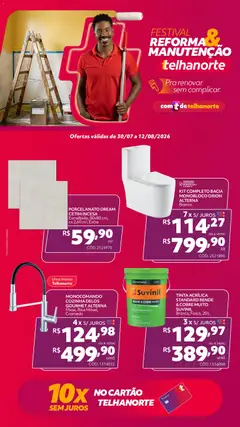 Pré-Visualização do folheto "Telhanorte - Ofertas atuais" da loja Telhanorte válido a partir de 30/07/2026