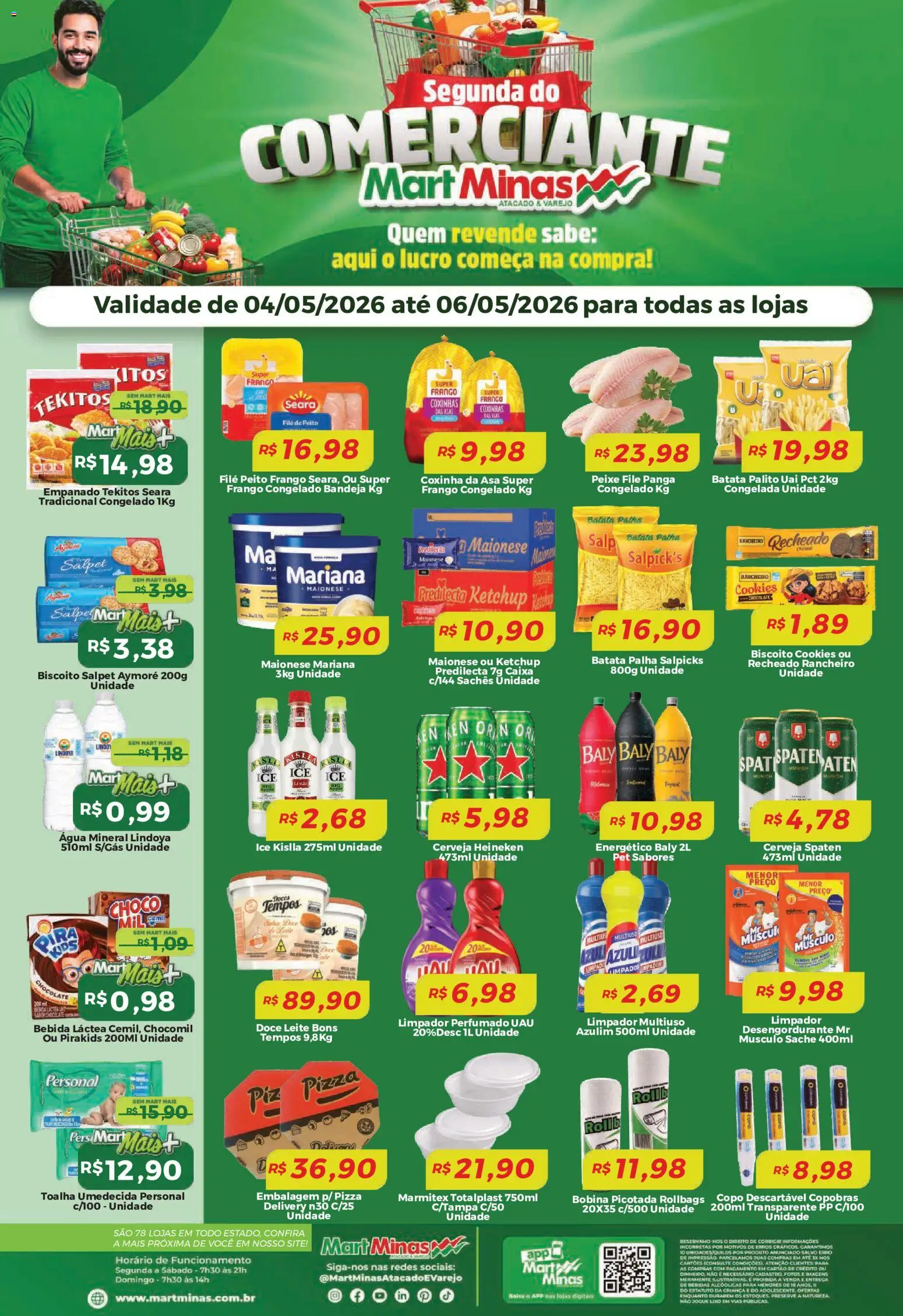 Pré-Visualização do folheto "Mart Minas ofertas Segunda do Comerciante" da loja Mart Minas válido a partir de 04/05/2026