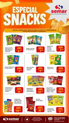 Pré-Visualização do folheto "Semar Supermercado ofertas Snacks" da loja Semar Supermercado válido a partir de 07/05/2026