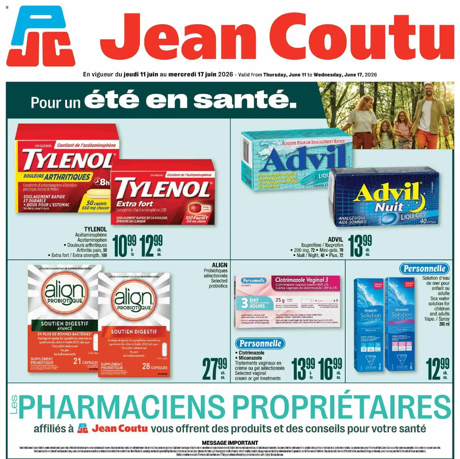 Preview of leaflet Jean Coutu circulaire - Été en santé. from shop Jean Coutu is valid from Jun 11, 2026