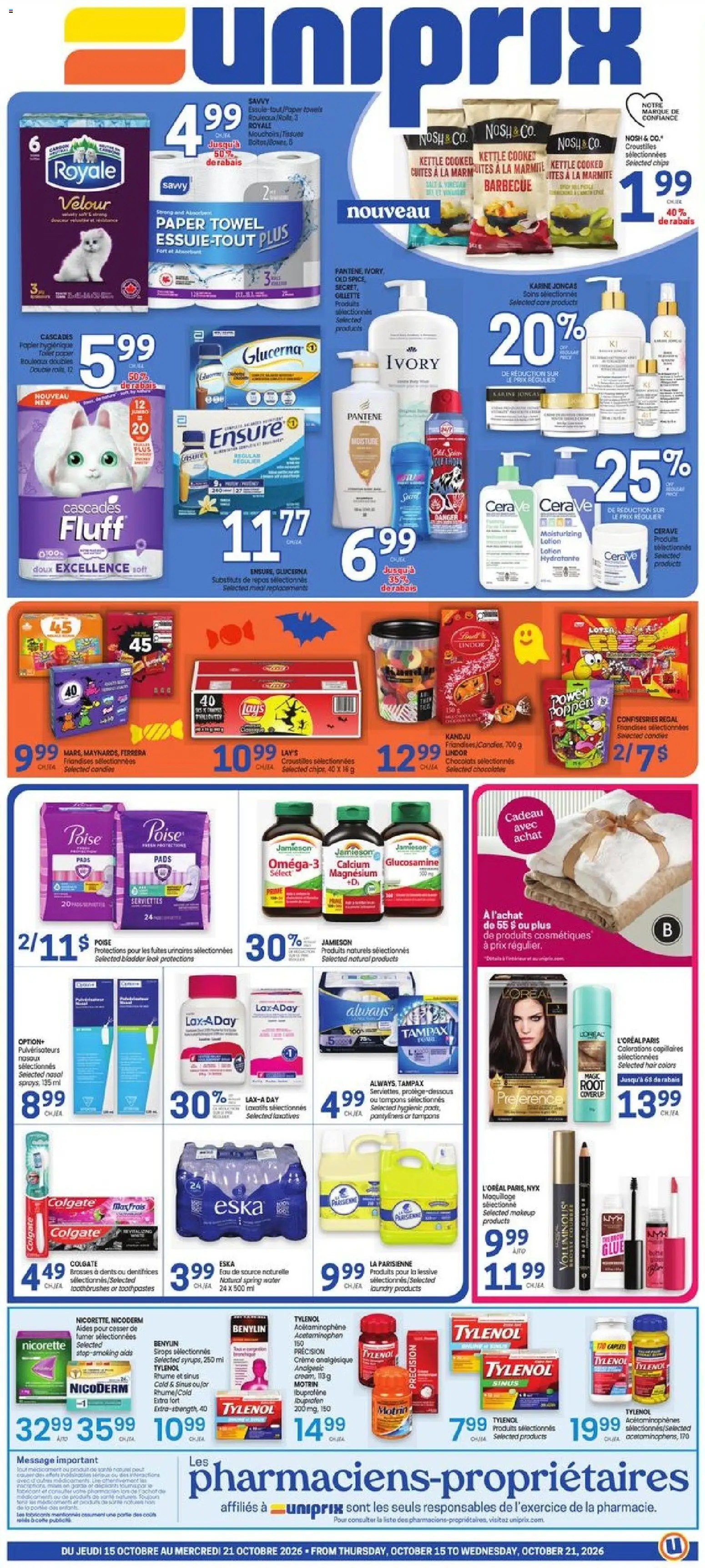 Preview of leaflet Uniprix weekly flyer / circulaire from shop Uniprix is valid from Oct 15, 2026