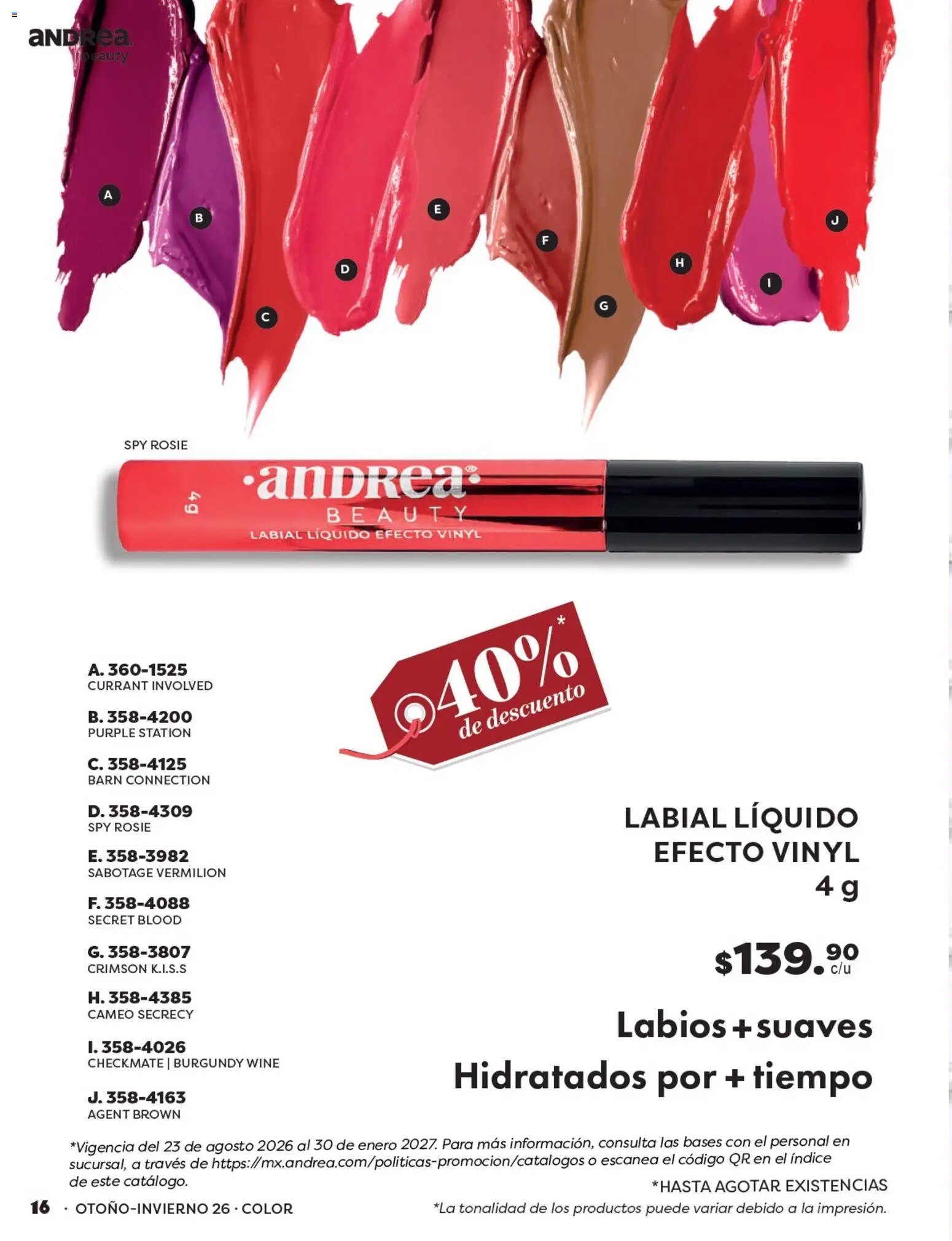 Vista previa las ofertas de la tienda Andrea - Andrea catálogo Beauty desde el 23/08/2026 