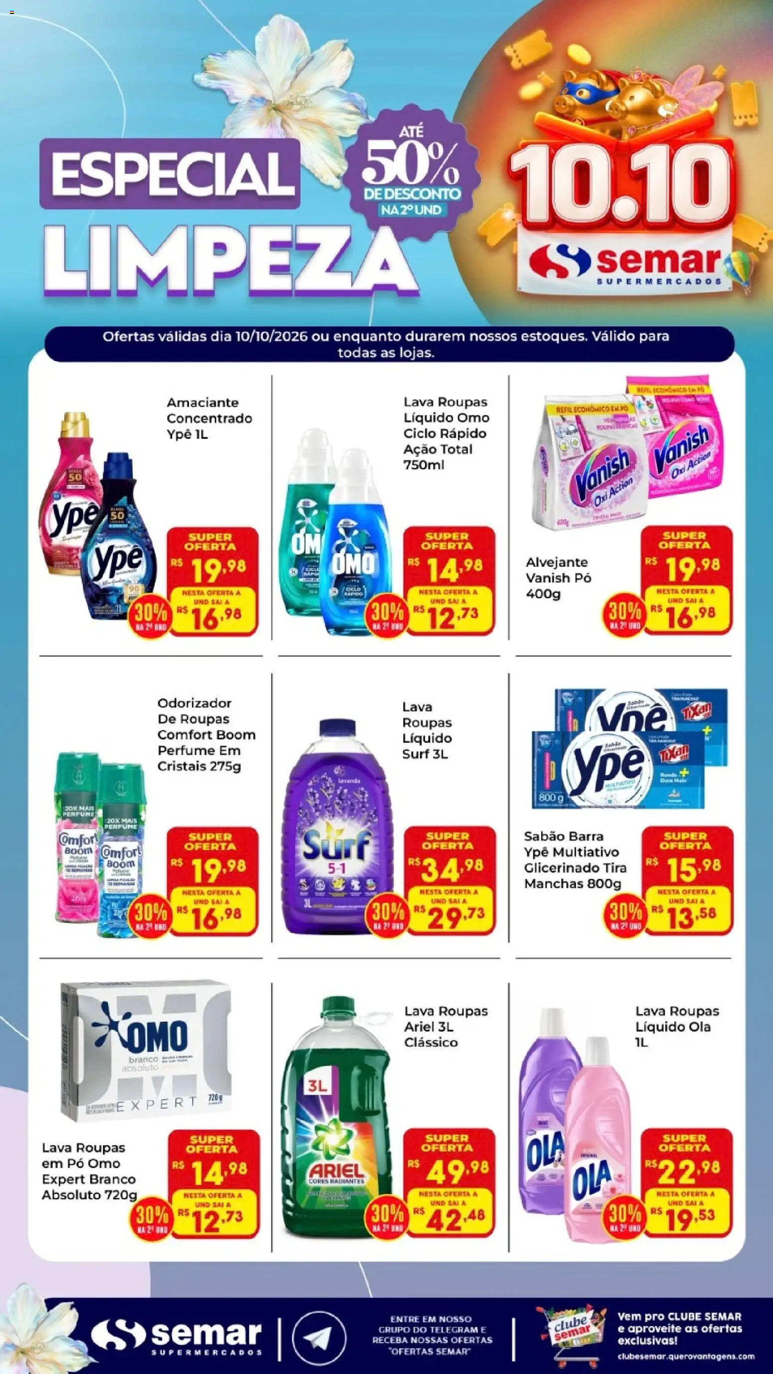 Pré-Visualização do folheto "Semar Supermercado ofertas Limpeza" da loja Semar Supermercado válido a partir de 10/10/2026