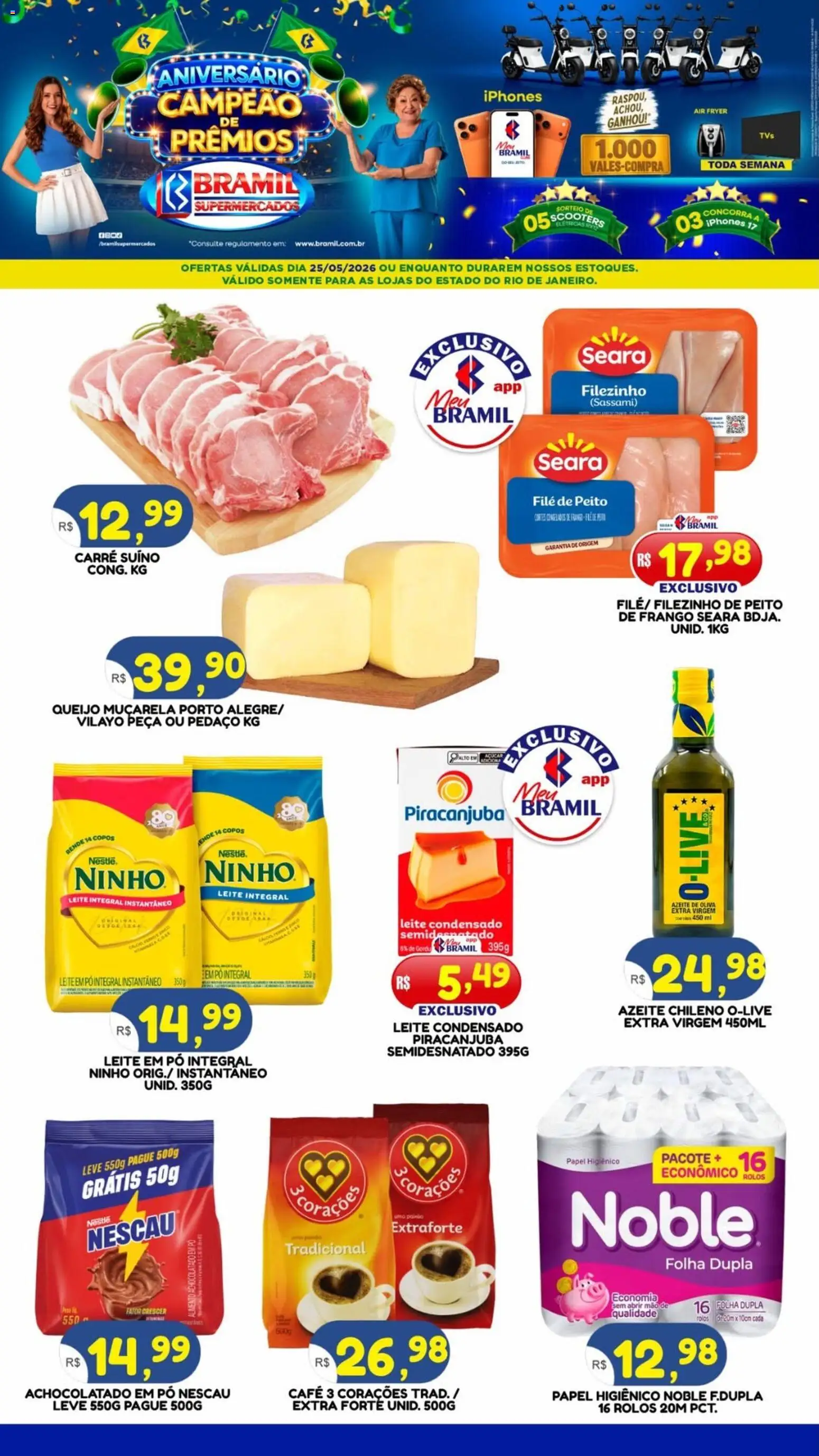 Pré-Visualização do folheto "Bramil Supermercados ofertas do Dia" da loja Bramil Supermercados válido a partir de 25/05/2026
