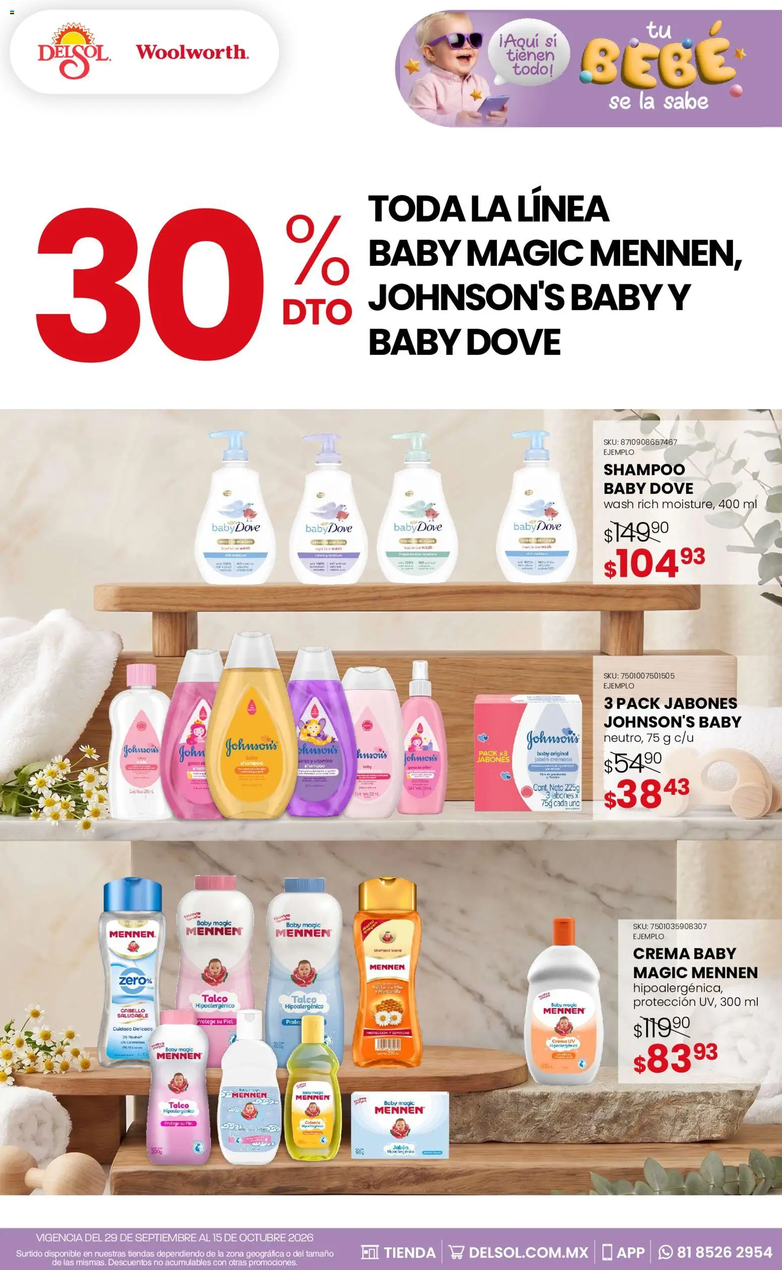 Vista previa las ofertas de la tienda Del Sol y Woolworth - Del Sol y Woolworth catálogo desde el 29/09/2026 - Shampoo, Crema, Jabón