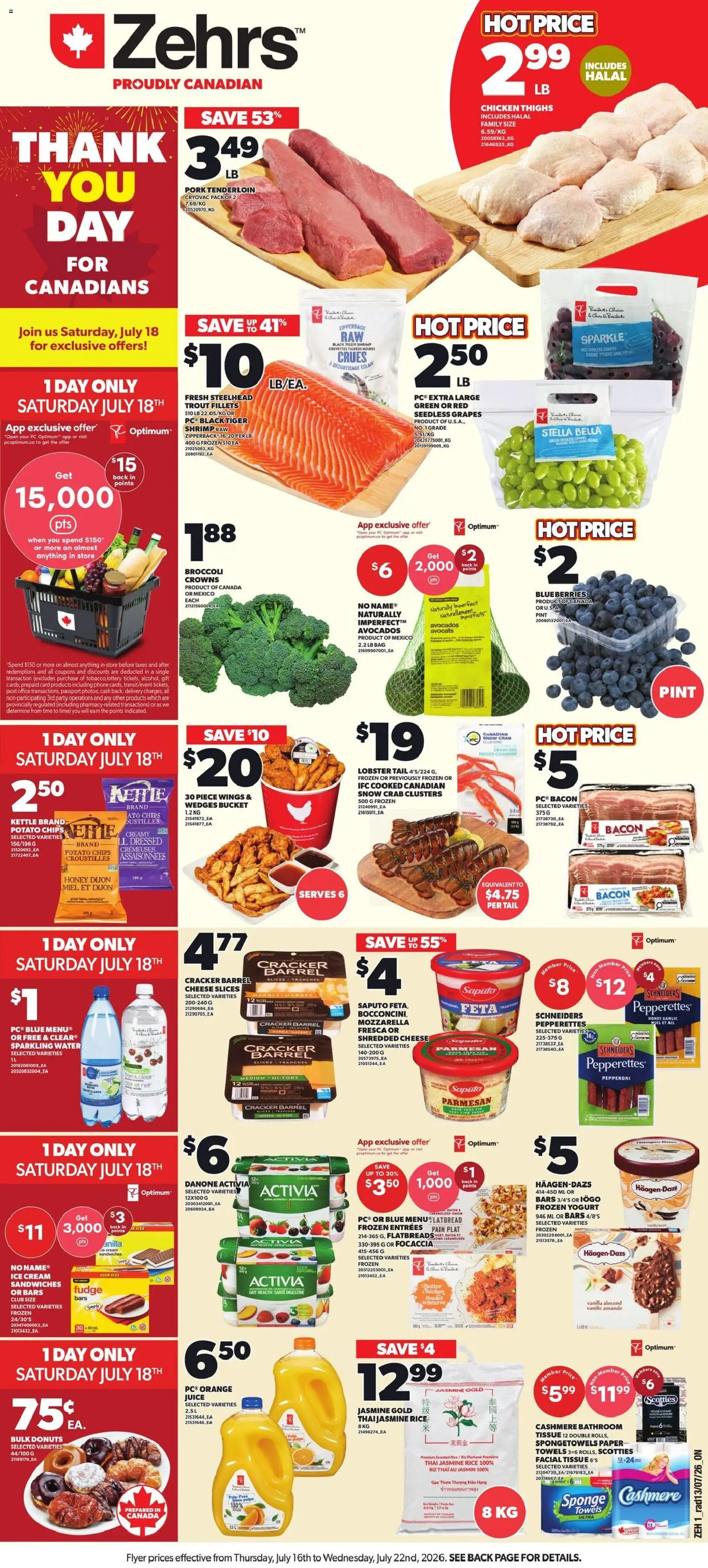 Preview of leaflet Zehrs weekly flyer / circulaire from shop Zehrs is valid from Jul 16, 2026