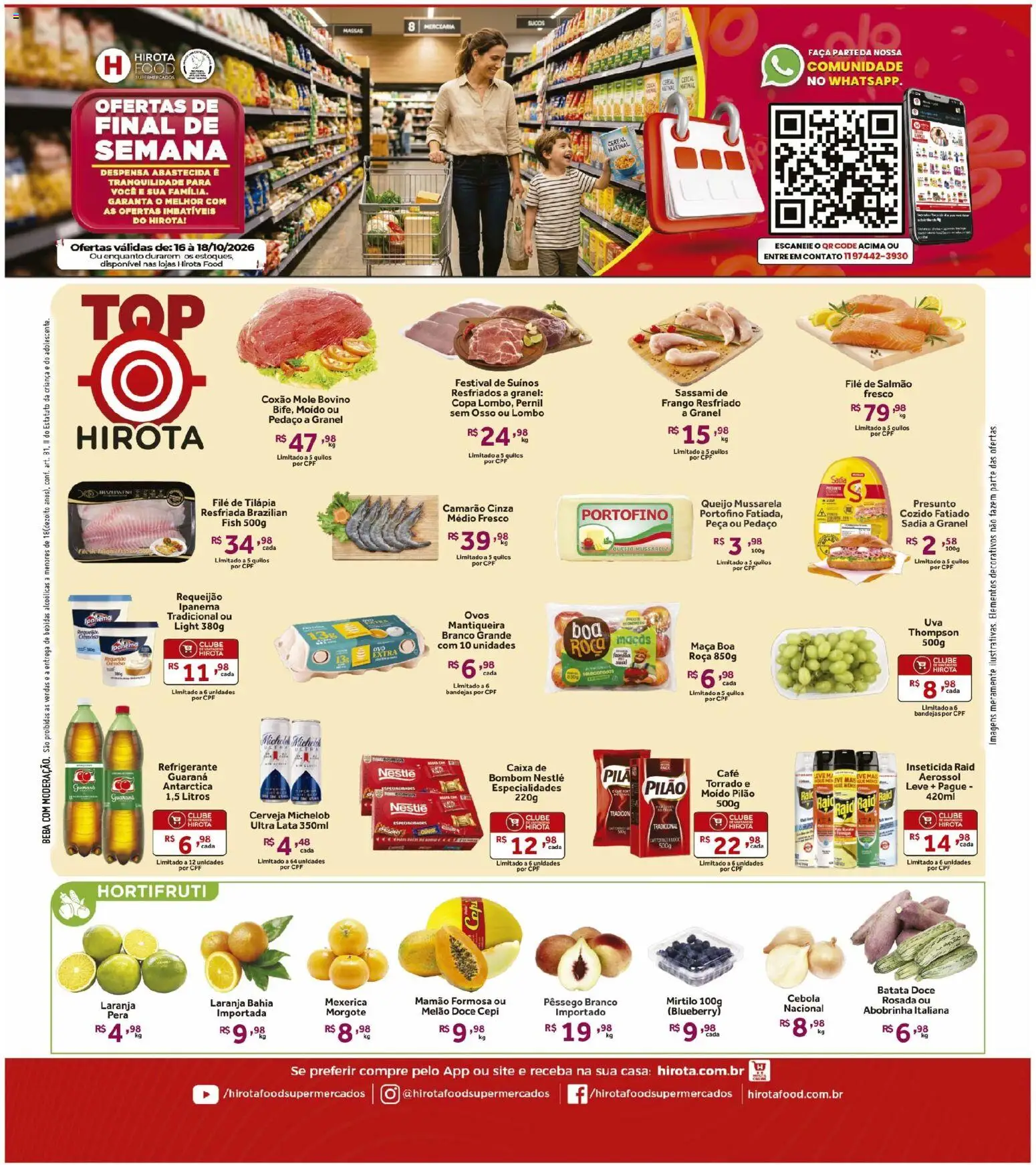 Pré-Visualização do folheto "Hirota Food ofertas de Final de Semana" da loja Hirota Food válido a partir de 16/10/2026