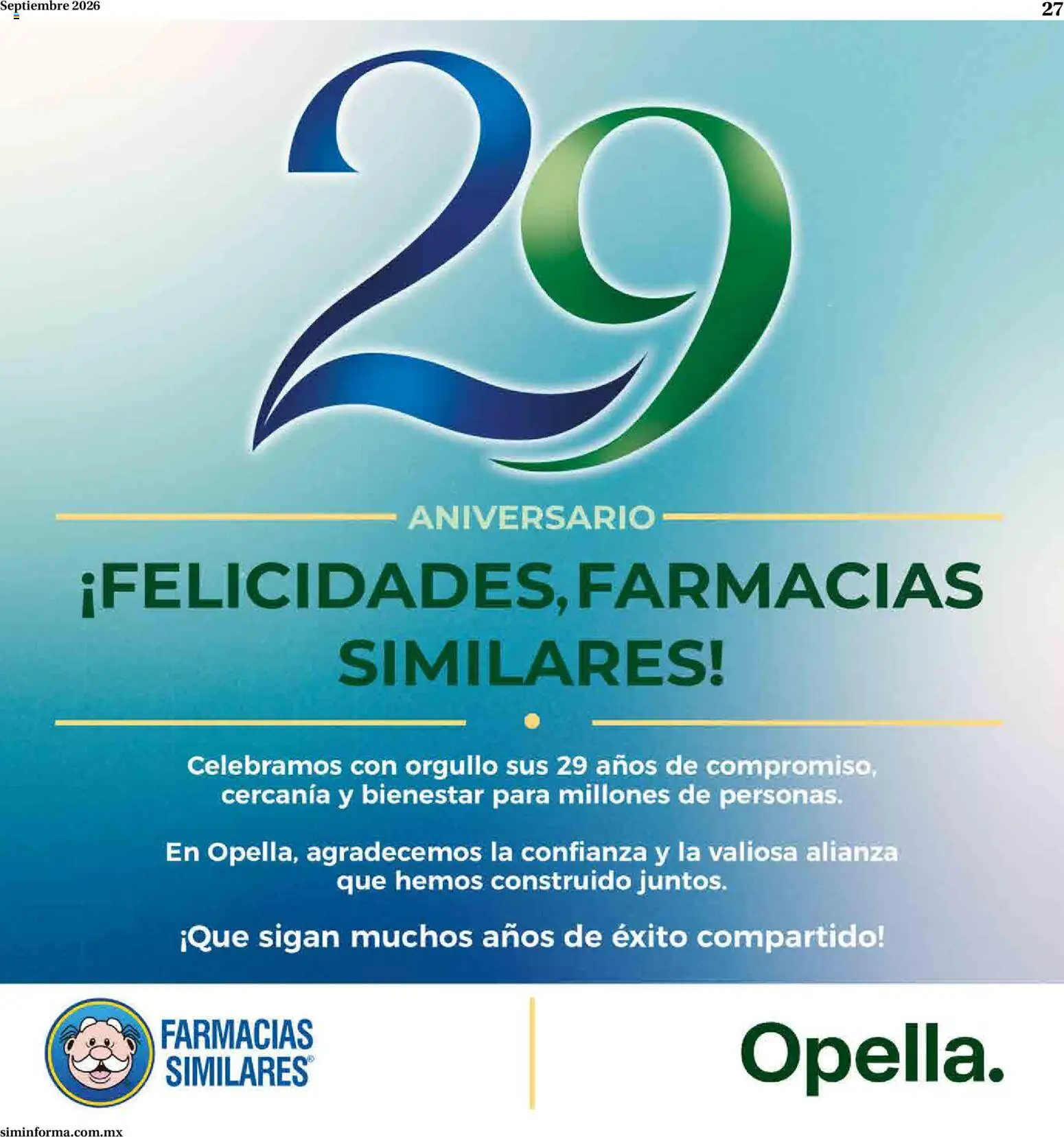 Vista previa las ofertas de la tienda Farmacias Similares - Farmacias Similares catálogo desde el 01/09/2026 