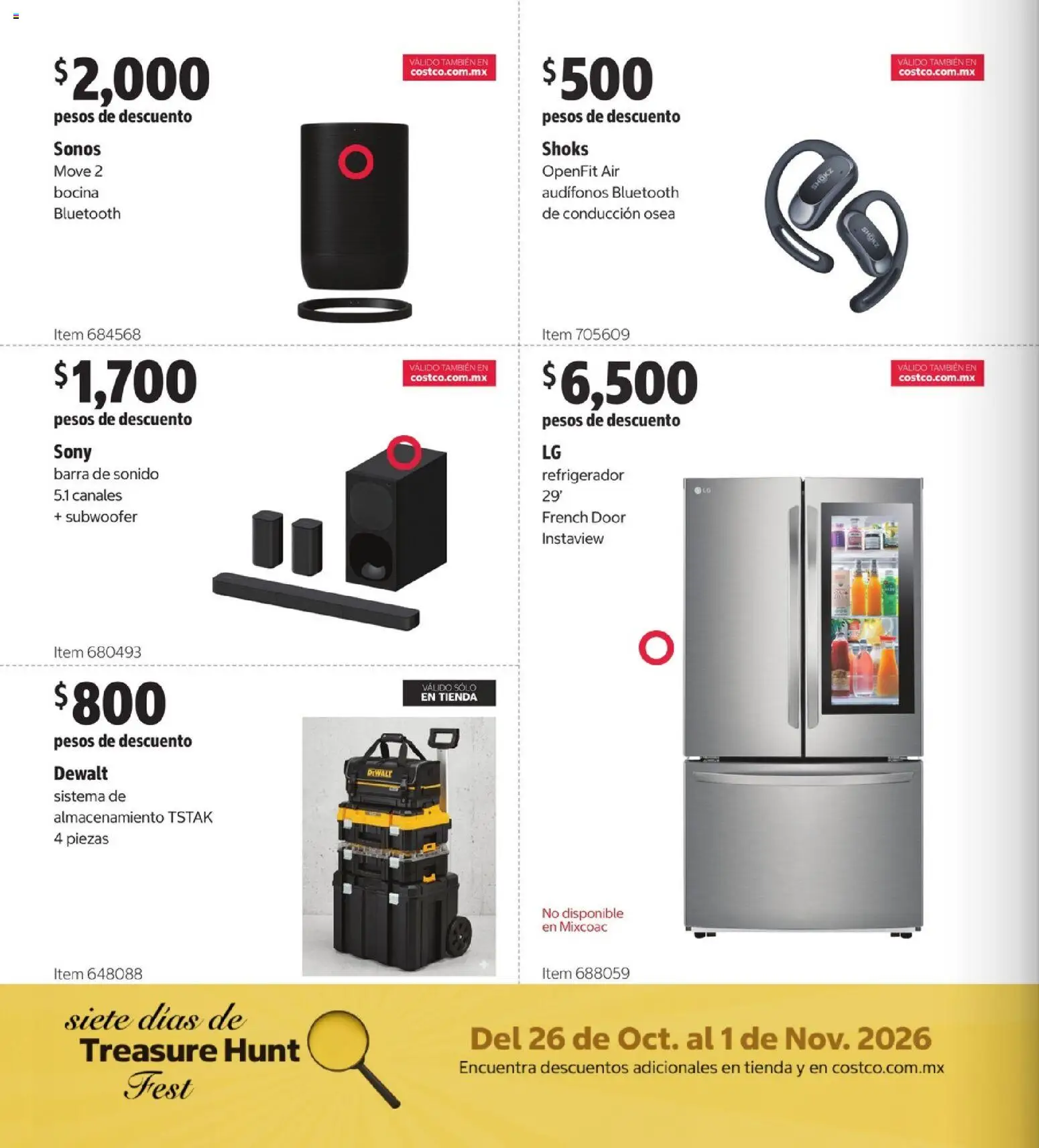 Vista previa las ofertas de la tienda Costco - Costco catálogo Teasure Hunt desde el 26/10/2026 