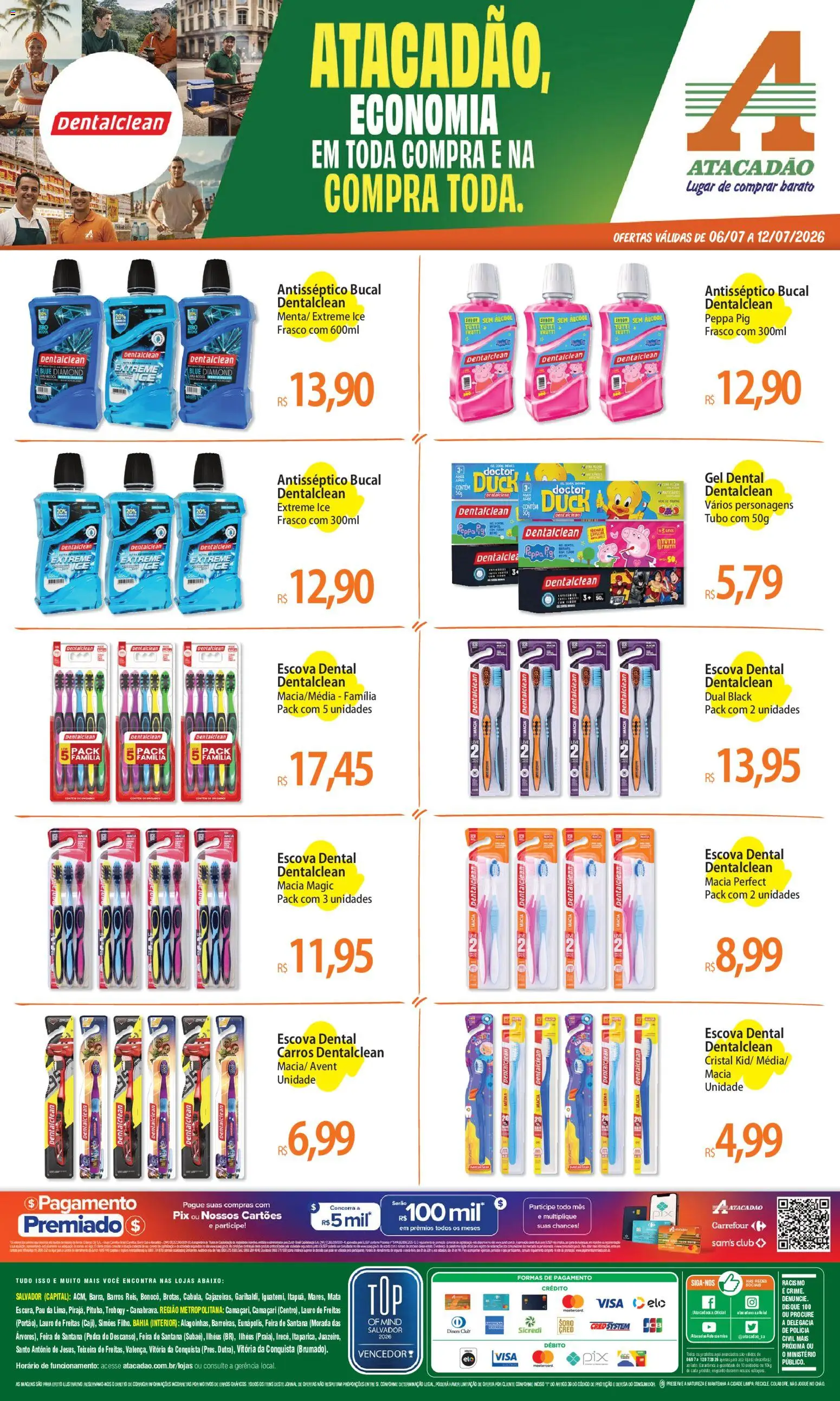 Pré-Visualização do folheto "Atacadão ofertas - BA" da loja Atacadão válido a partir de 06/07/2026 - Álcool, Chá, Escova