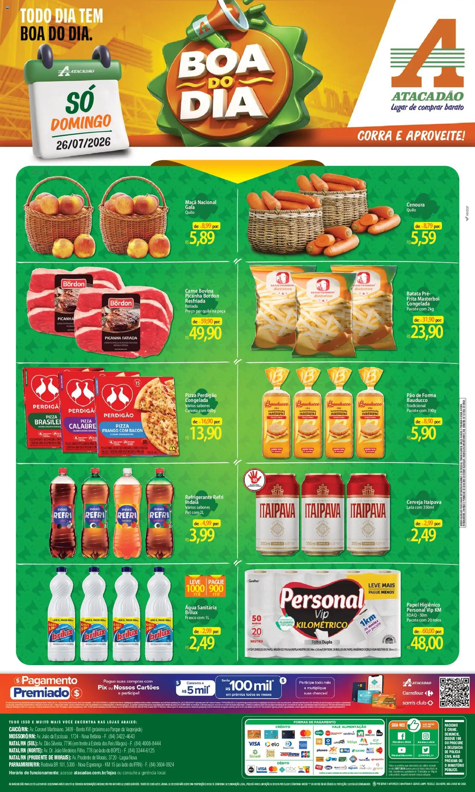 Pré-Visualização do folheto "Atacadão ofertas - RN" da loja Atacadão válido a partir de 26/07/2026