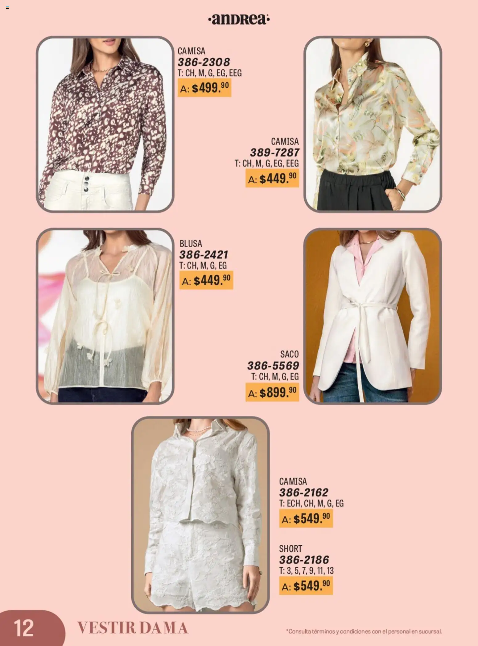 Vista previa las ofertas de la tienda Andrea - Catálogo Para Las Fiestas desde el 11/01/2026 - Camisa, Short, Blusa