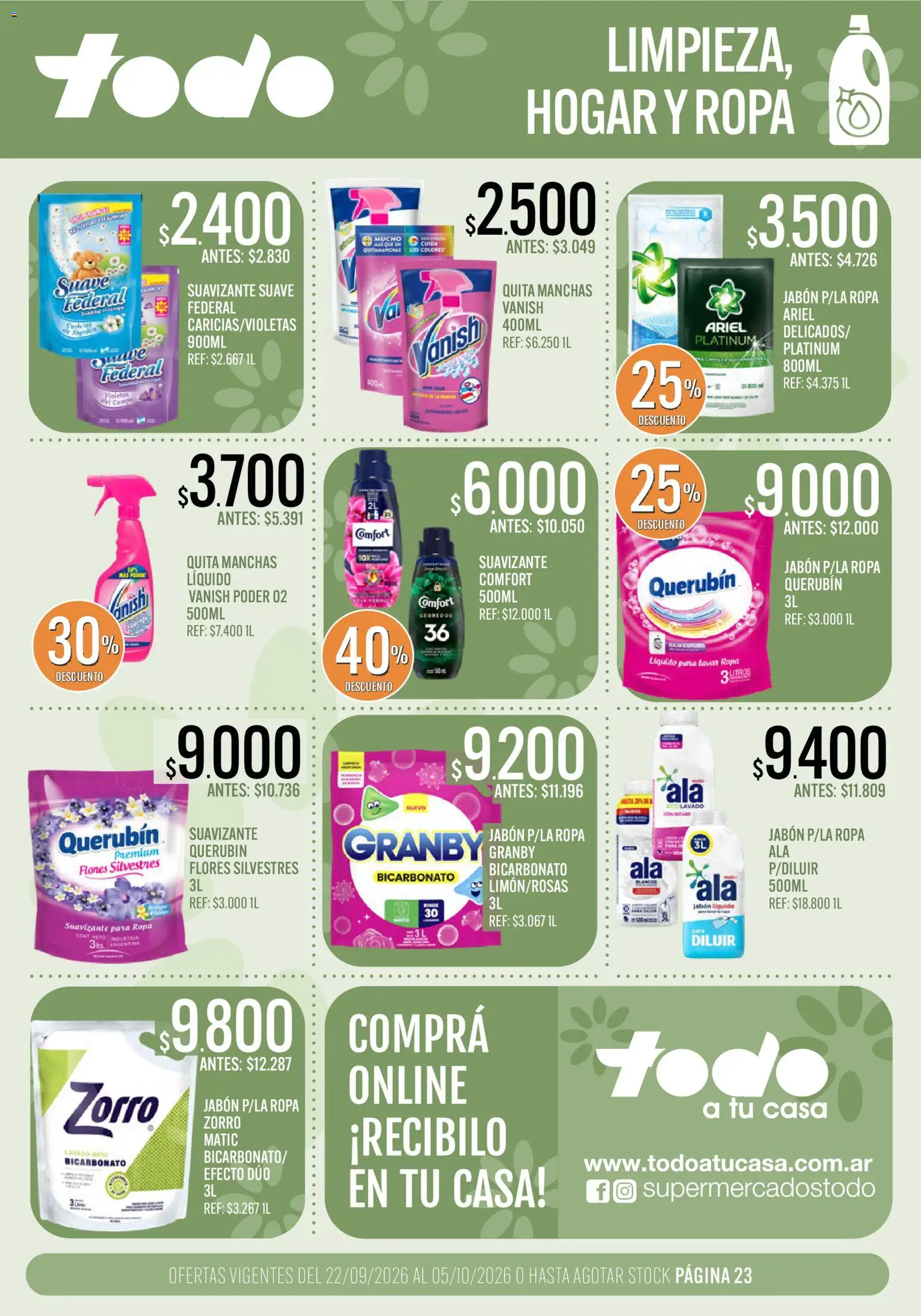 Vista previa del folleto de la tienda Supermercados TODO válido desde el 22/09/2026 