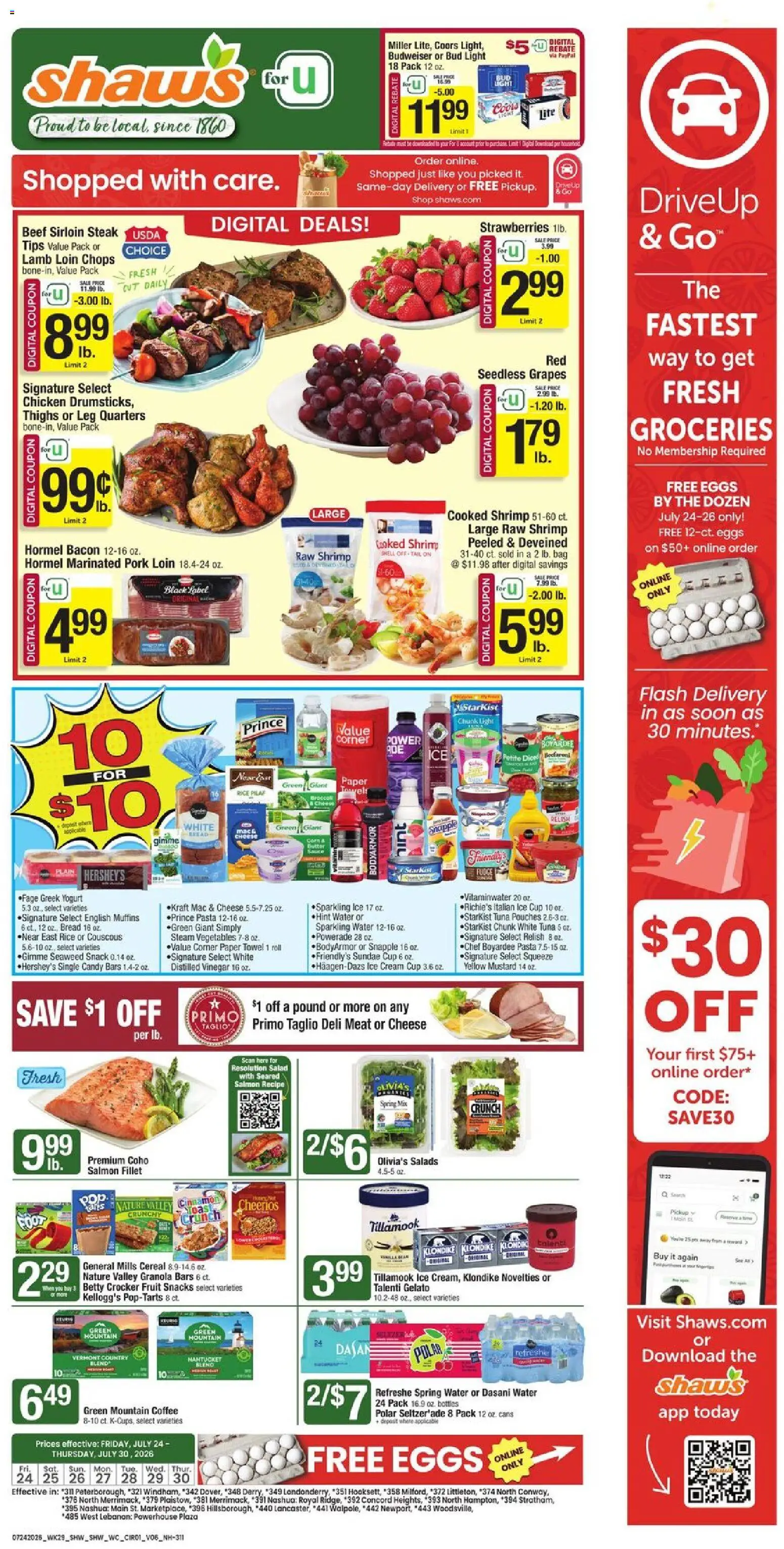 Ad Preview of Shaw's Shaw's Weekly Ad - NH from 07/24/2026