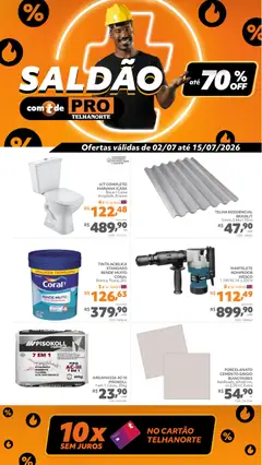 Pré-Visualização do folheto "Telhanorte ofertas Pro" da loja Telhanorte válido a partir de 02/07/2026